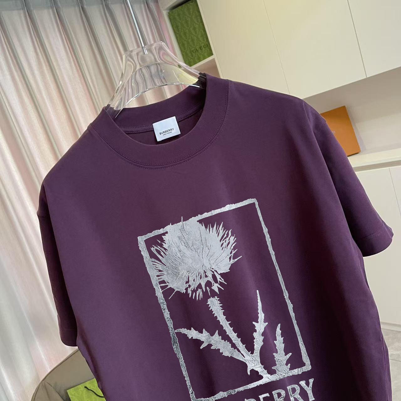 Burberry BUR 巴宝莉2026夏季新款 个性字母logo印花 定制面料300g 短袖t恤