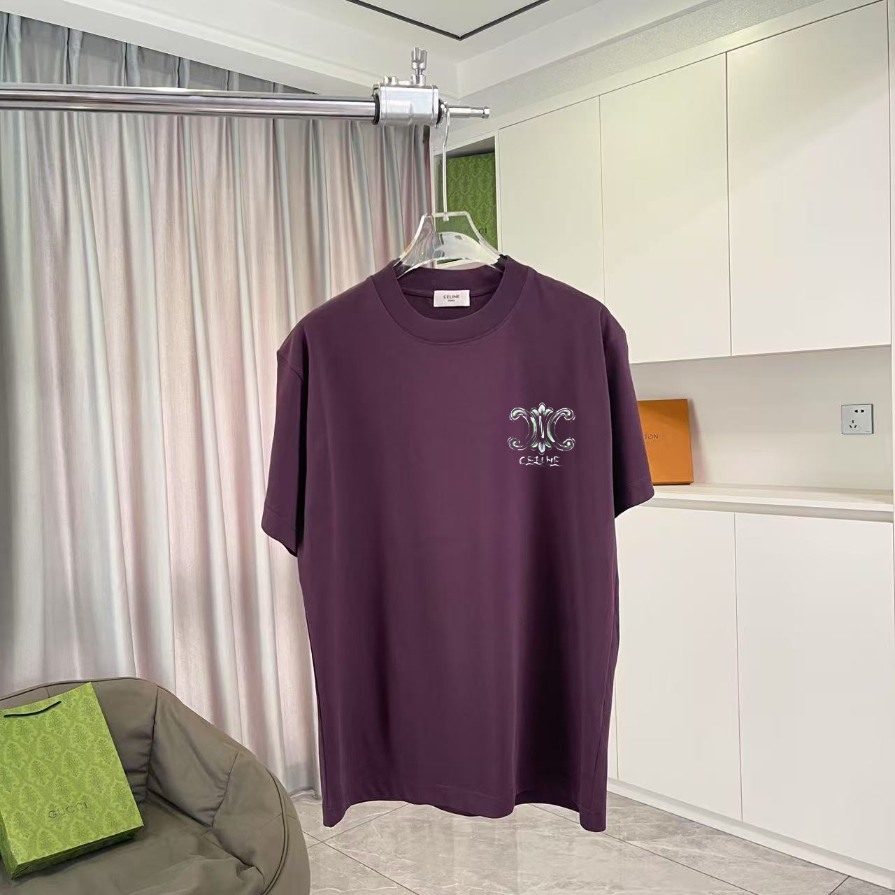 Celine Celine 塞琳 2026夏季新款 个性字母logo印花 定制面料300g 短袖t恤