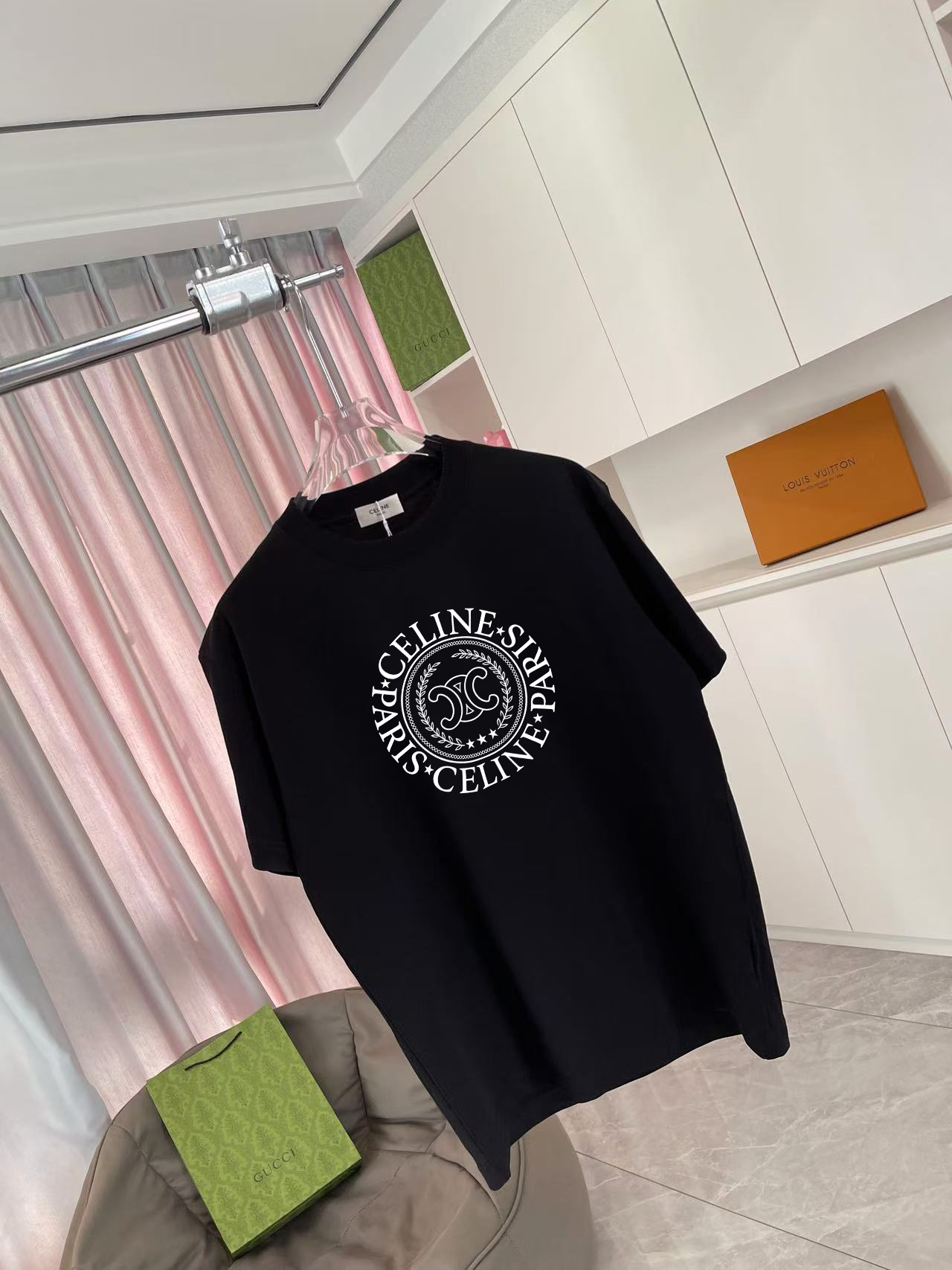 Celine Celine 塞琳 2026夏季新款 个性字母logo印花 定制面料300g 短袖t恤