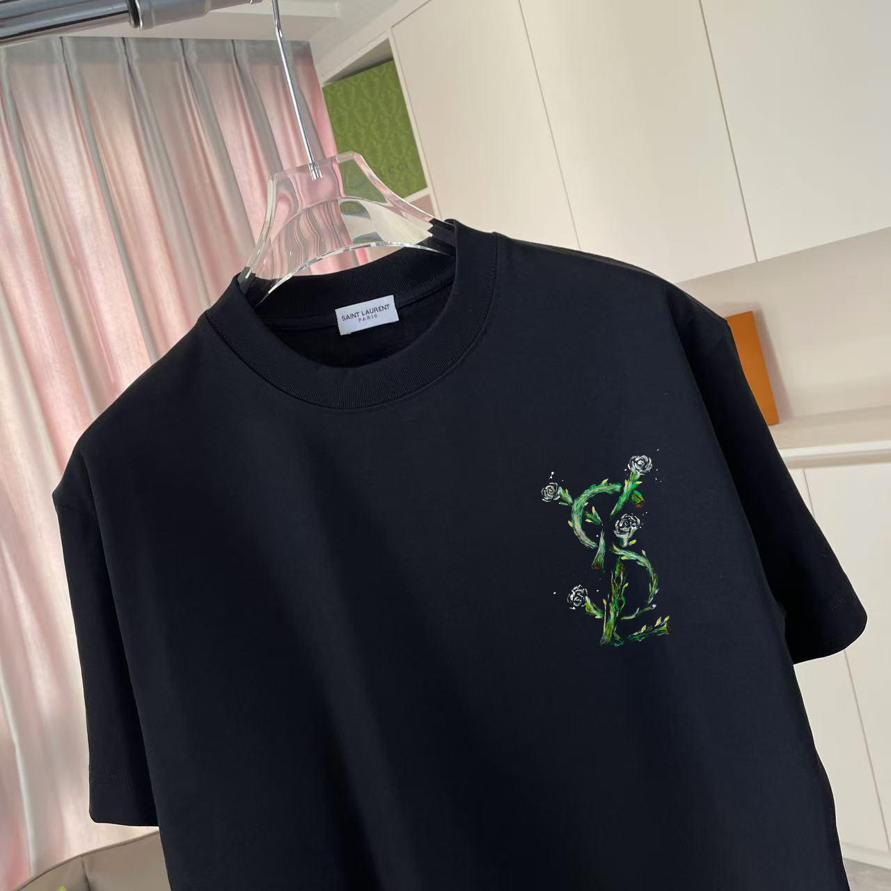 Saint Laurent YSL*圣罗兰2026夏季新款 字母logo印花 定制面料 300g 短袖t恤