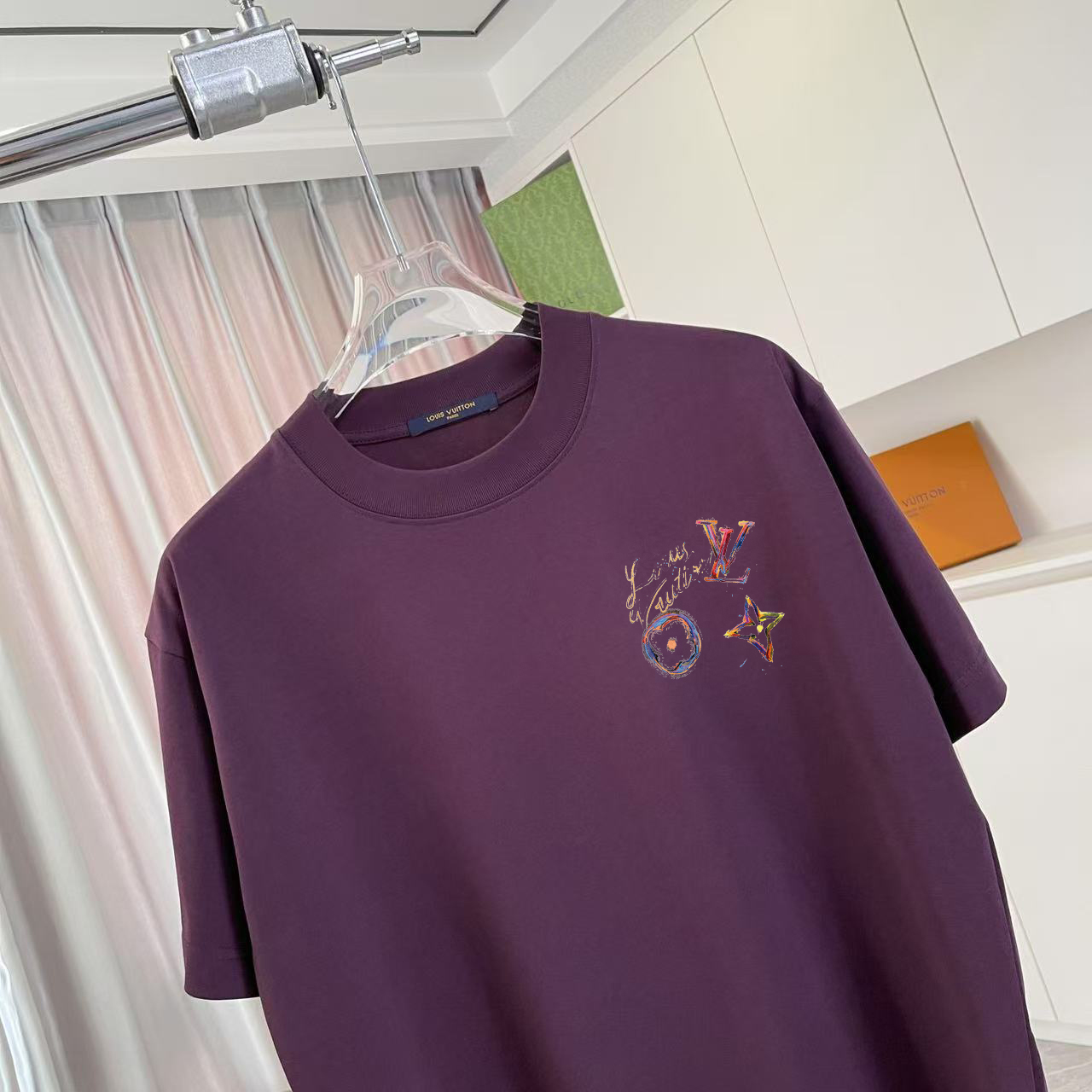 Louis Vuitton 1V*2026夏季新款 个性字母logo印花 定制面料300g 短袖T恤