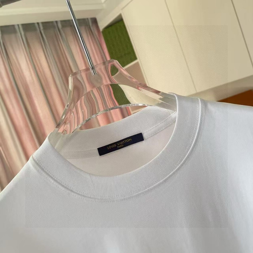 Louis Vuitton 1V*2026夏季新款 个性字母logo印花 定制面料300g 短袖T恤