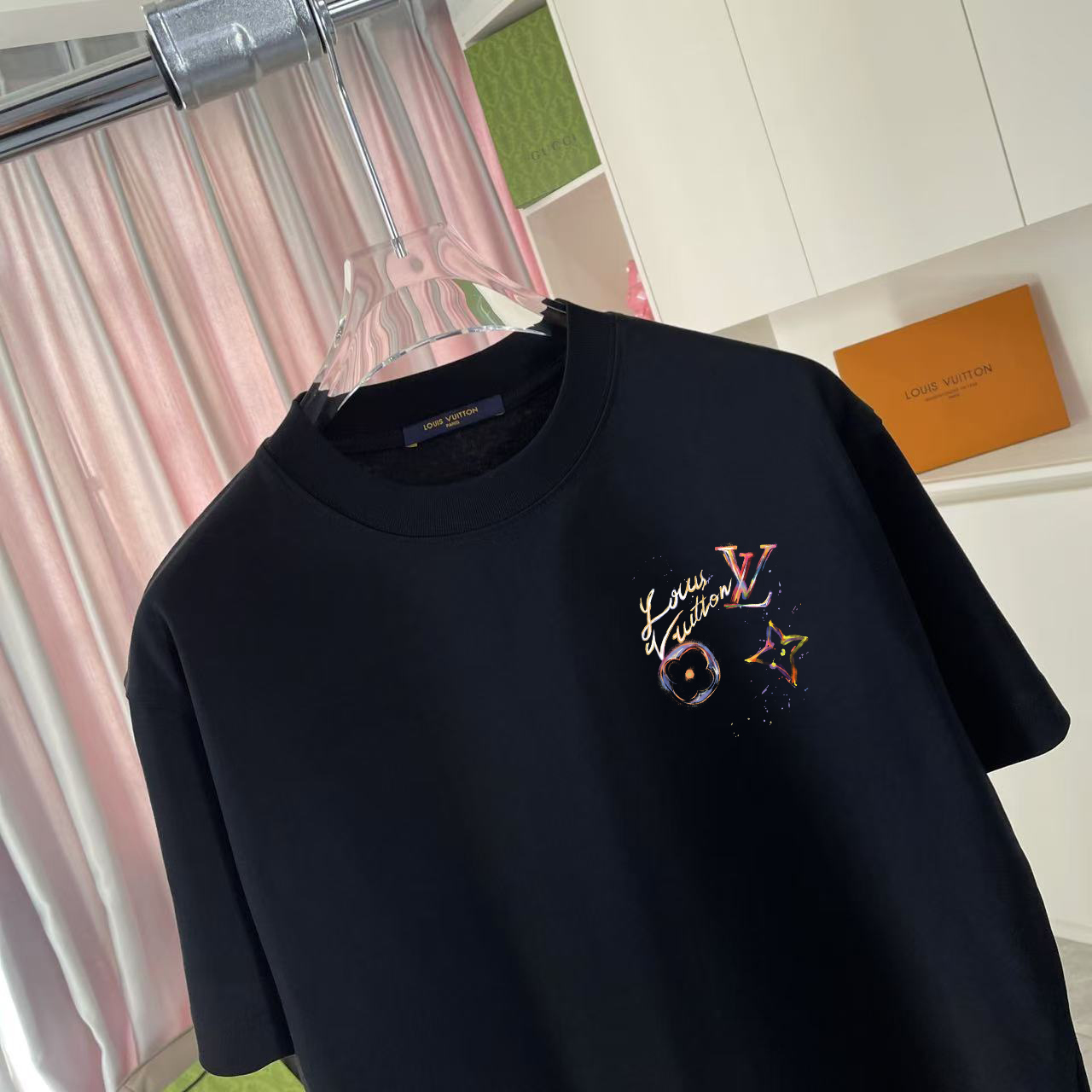 Louis Vuitton 1V*2026夏季新款 个性字母logo印花 定制面料300g 短袖T恤