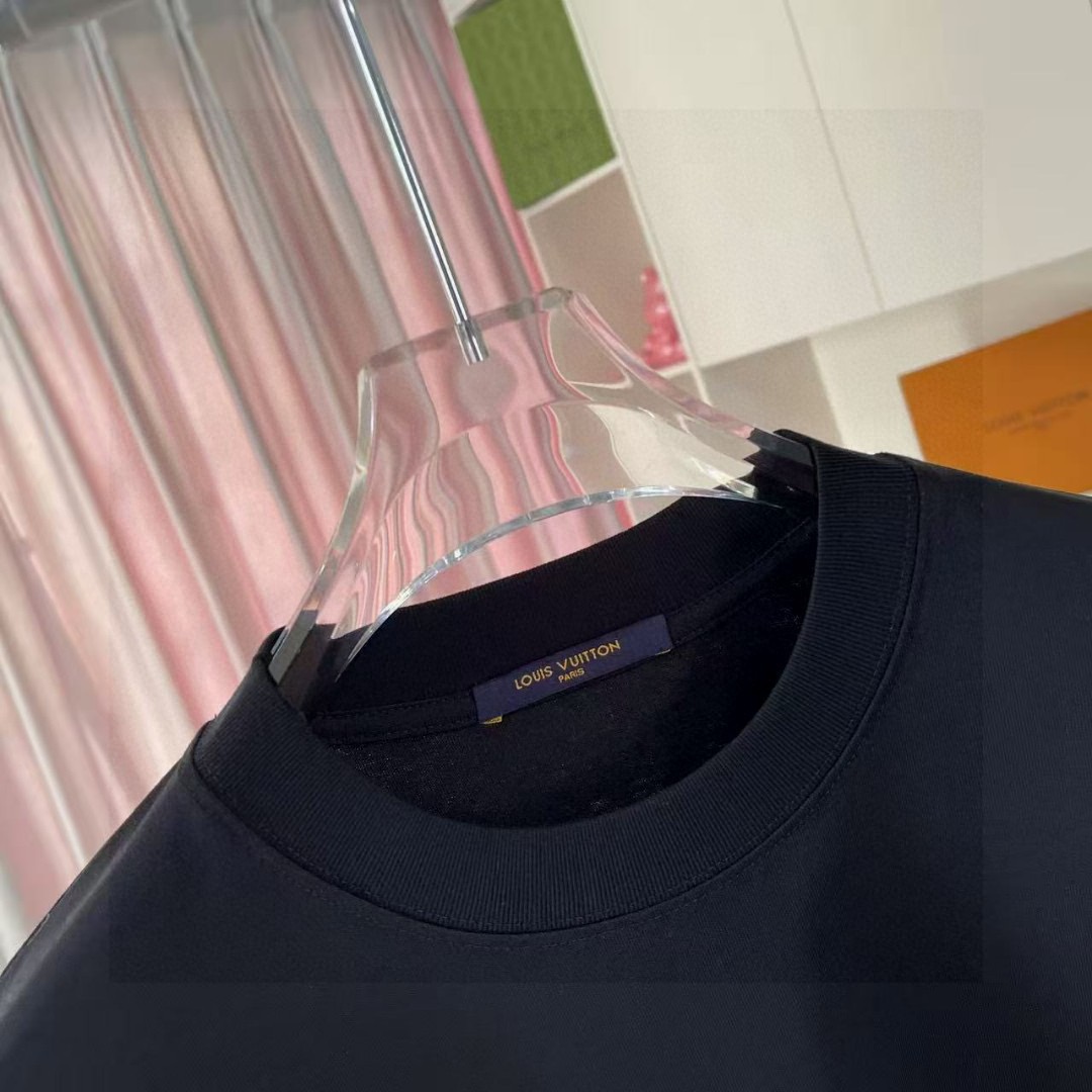 Louis Vuitton 1V*2026夏季新款 个性字母logo印花 定制面料300g 短袖T恤