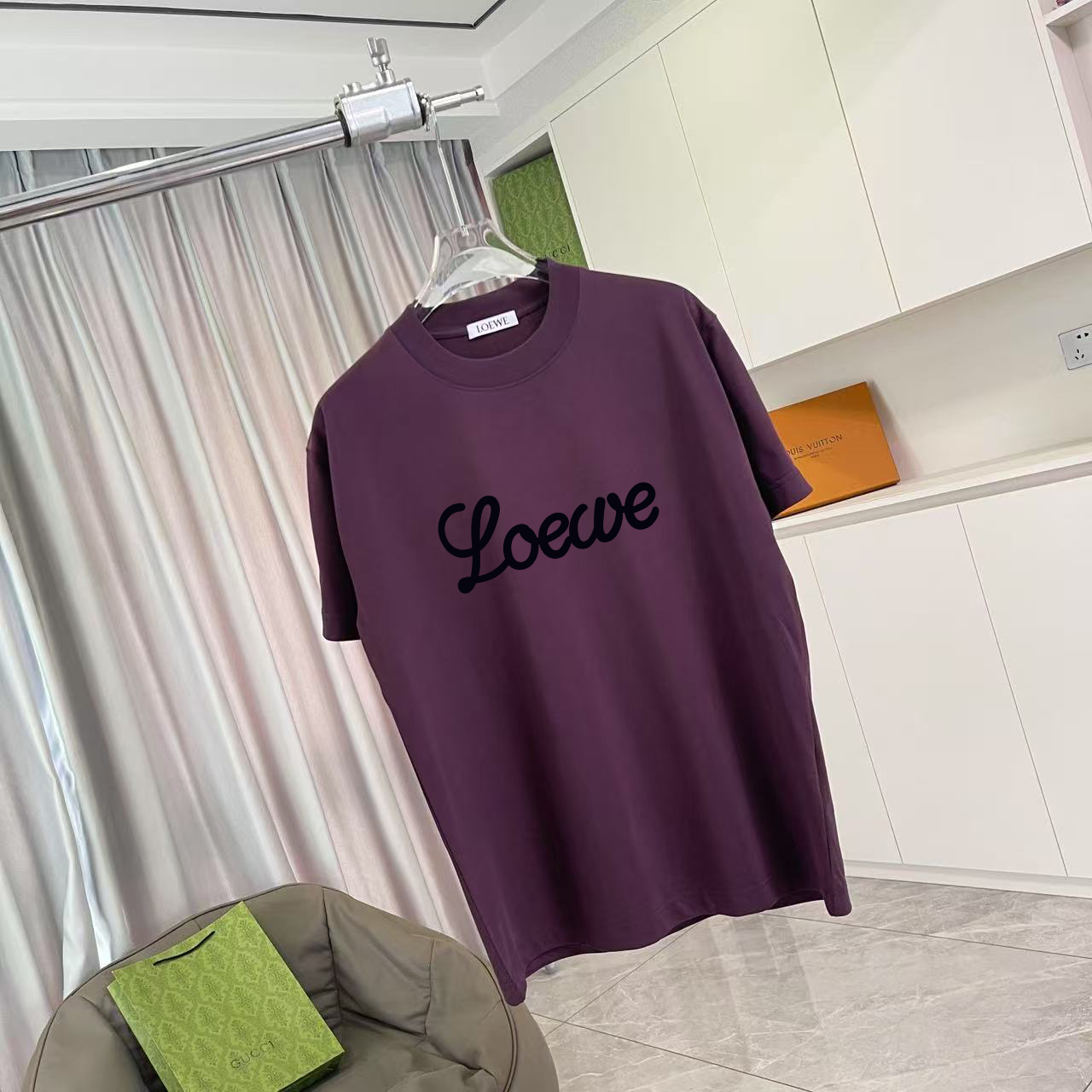 Loewe Loew*2026夏季新款 个性字母logo印花 定制面料300g 短袖t恤