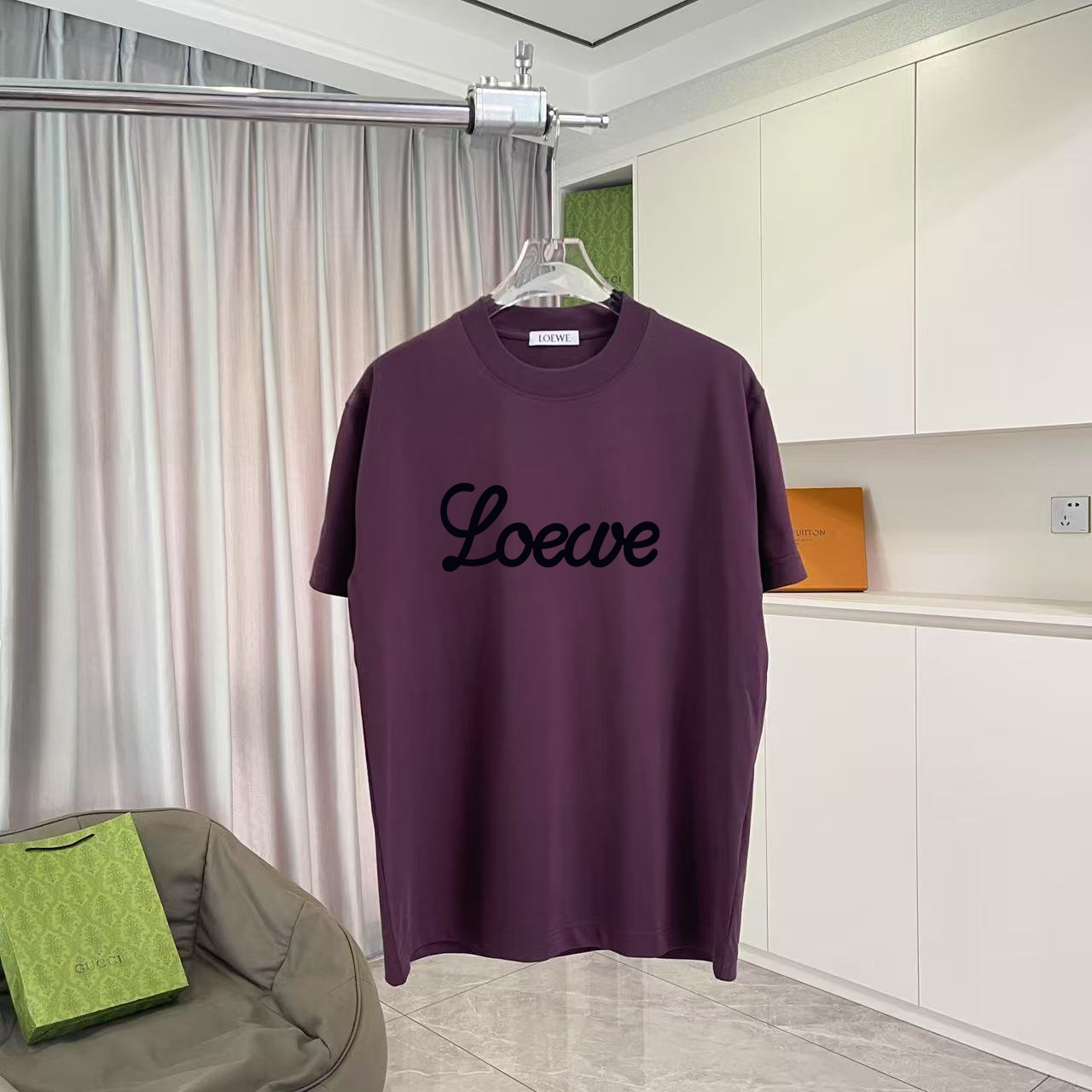Loewe Loew*2026夏季新款 个性字母logo印花 定制面料300g 短袖t恤