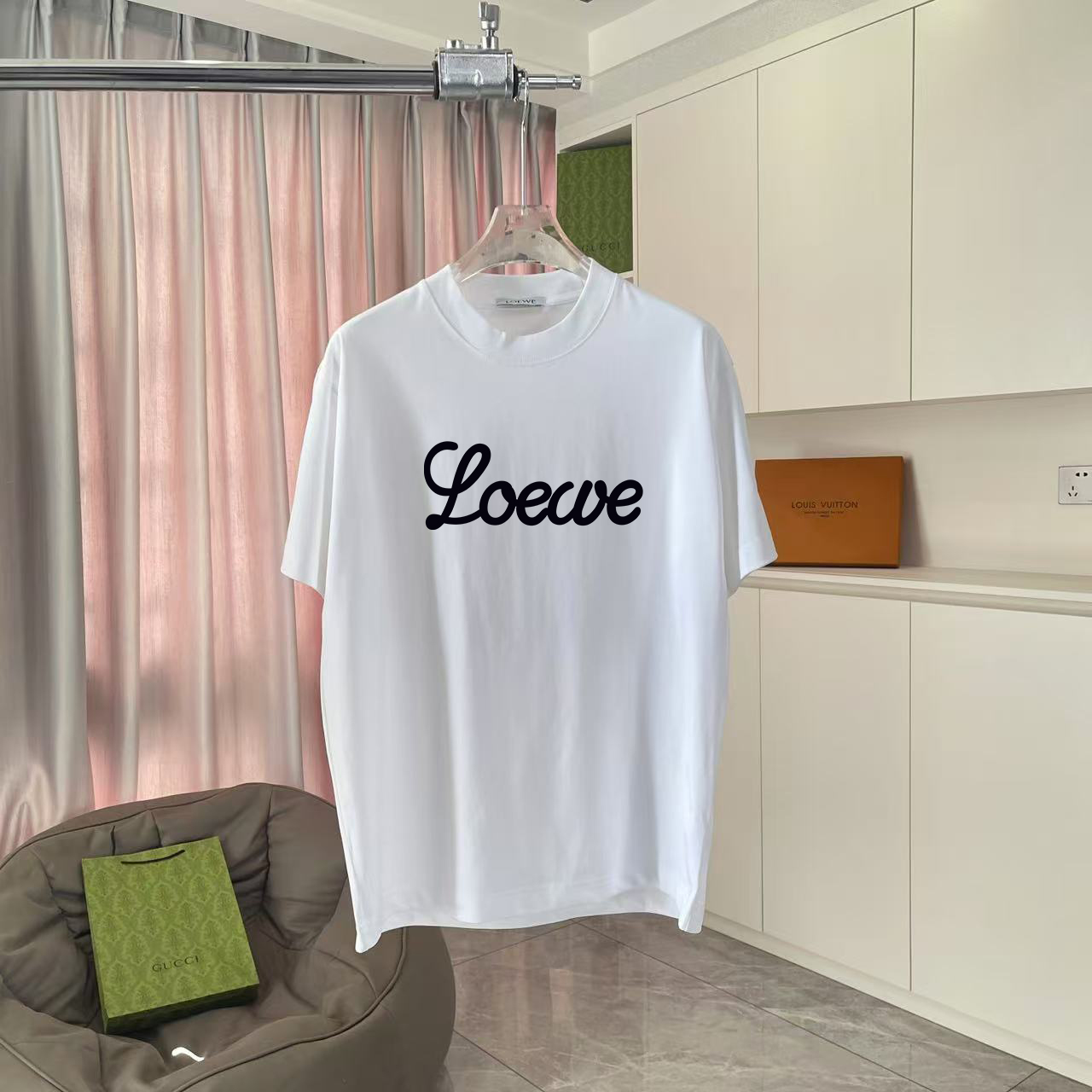 Loewe Loew*2026夏季新款 个性字母logo印花 定制面料300g 短袖t恤