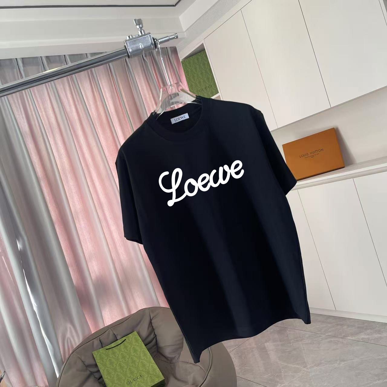 Loewe Loew*2026夏季新款 个性字母logo印花 定制面料300g 短袖t恤