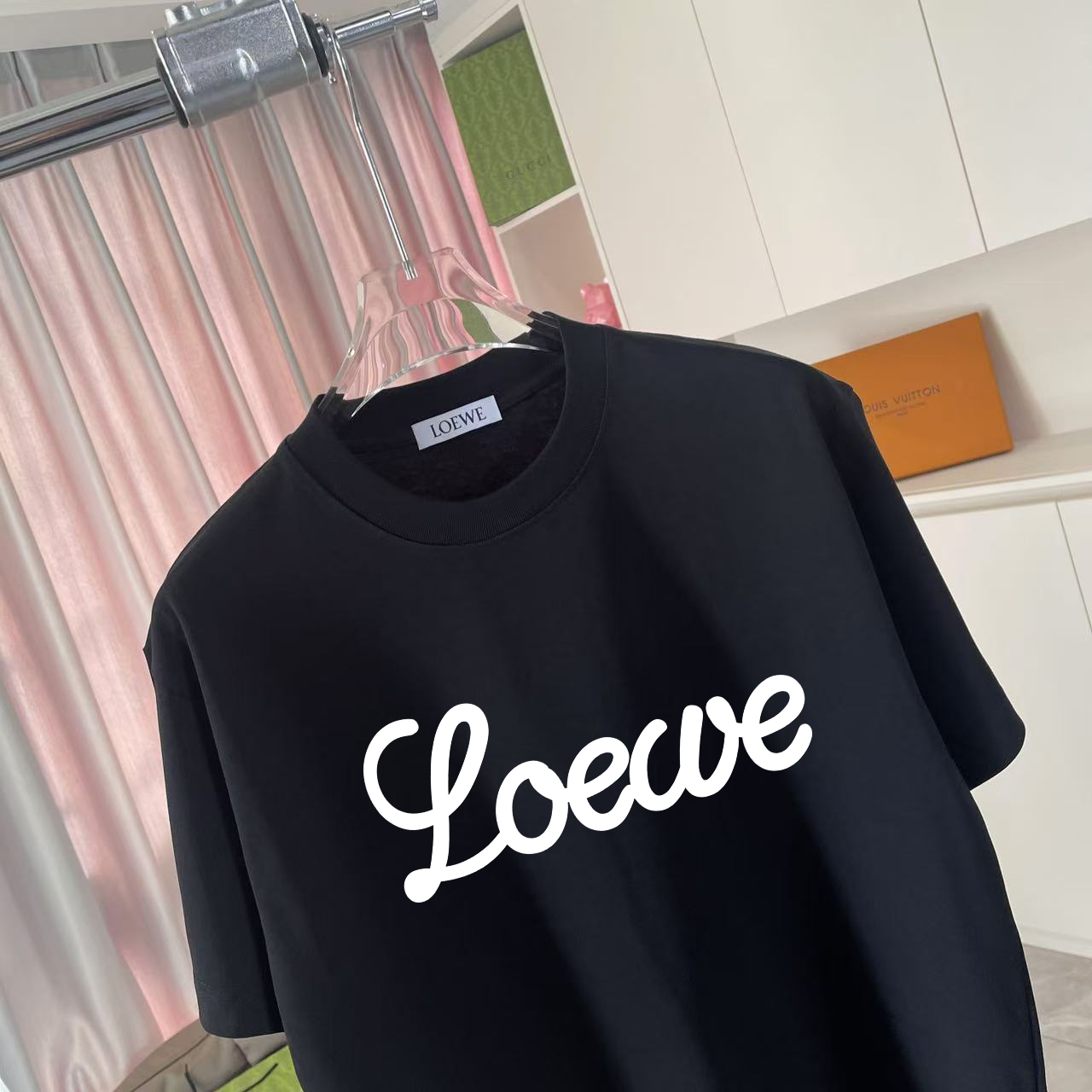 Loewe Loew*2026夏季新款 个性字母logo印花 定制面料300g 短袖t恤
