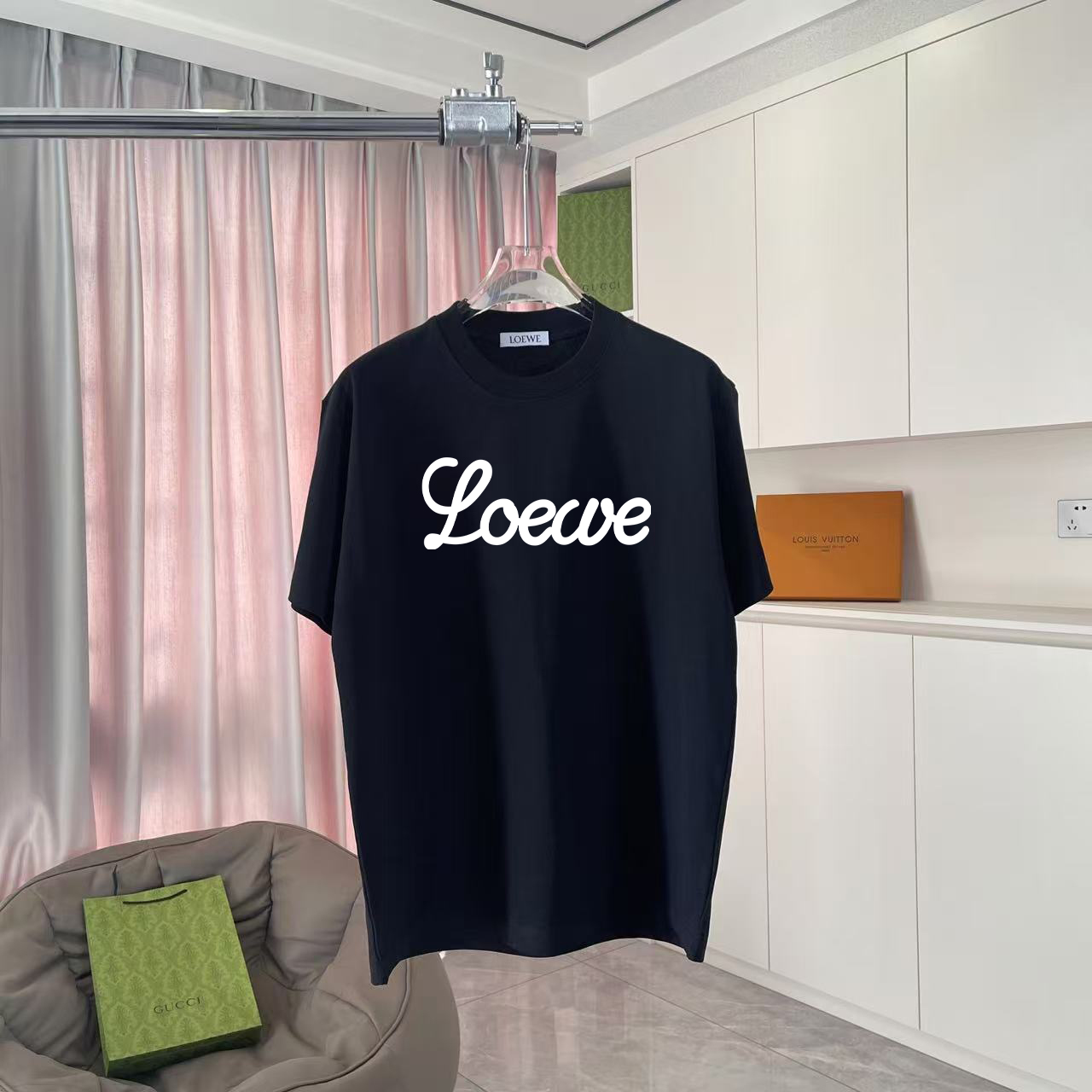 Loewe Loew*2026夏季新款 个性字母logo印花 定制面料300g 短袖t恤