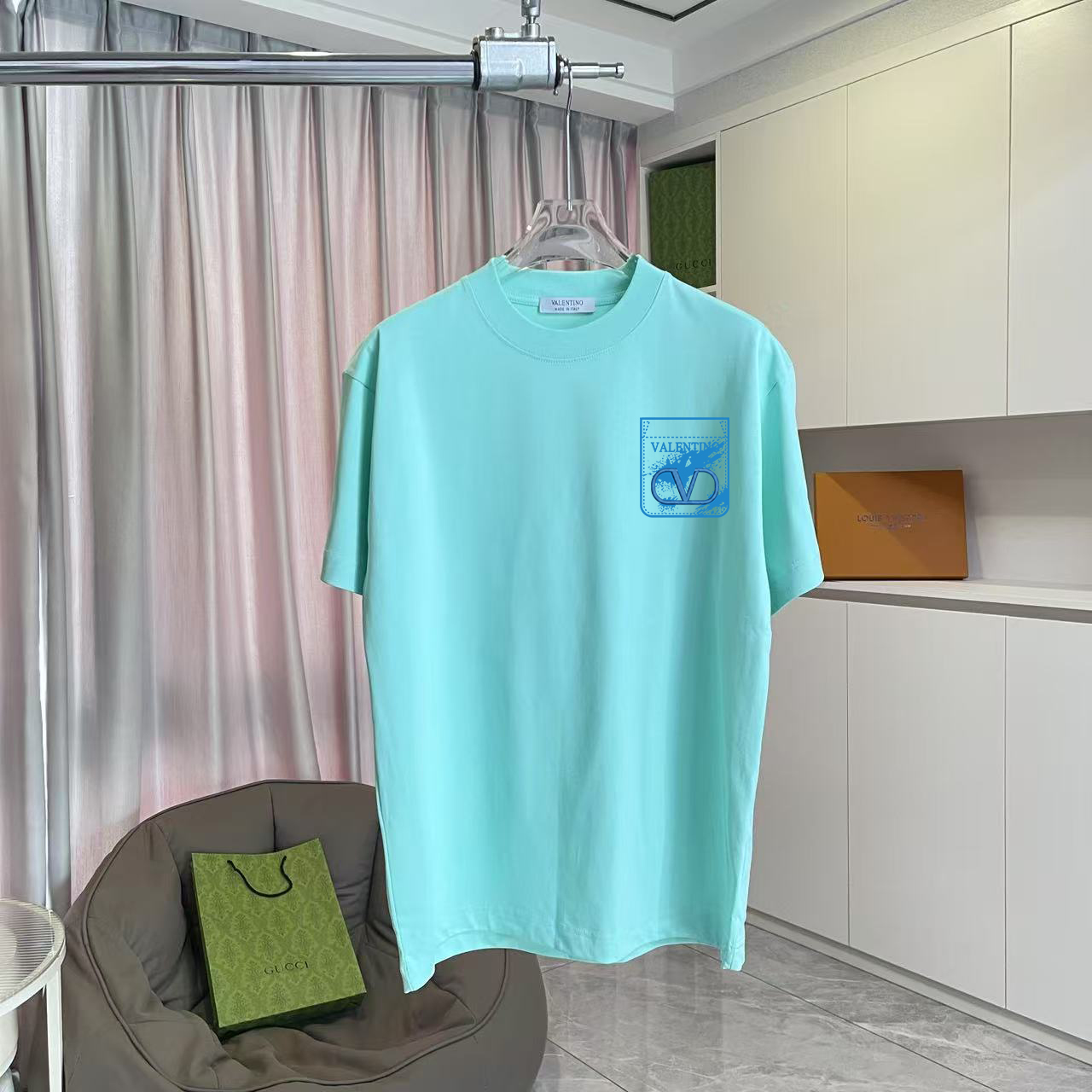 Valentino VALENTIN*华伦2026夏季新款 个性字母logo印花 定制面料300g 短袖T恤