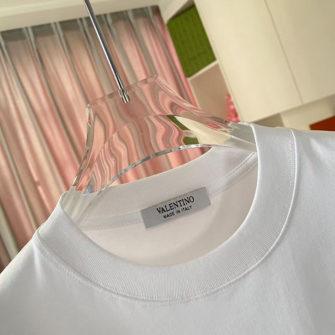 Valentino VALENTIN*华伦2026夏季新款 个性字母logo印花 定制面料300g 短袖T恤