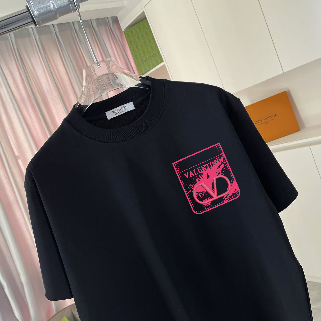 Valentino VALENTIN*华伦2026夏季新款 个性字母logo印花 定制面料300g 短袖T恤