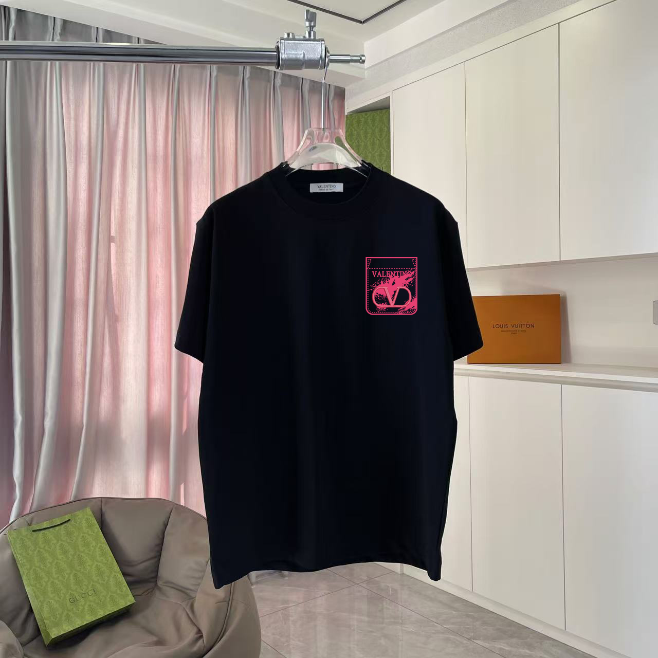 Valentino VALENTIN*华伦2026夏季新款 个性字母logo印花 定制面料300g 短袖T恤