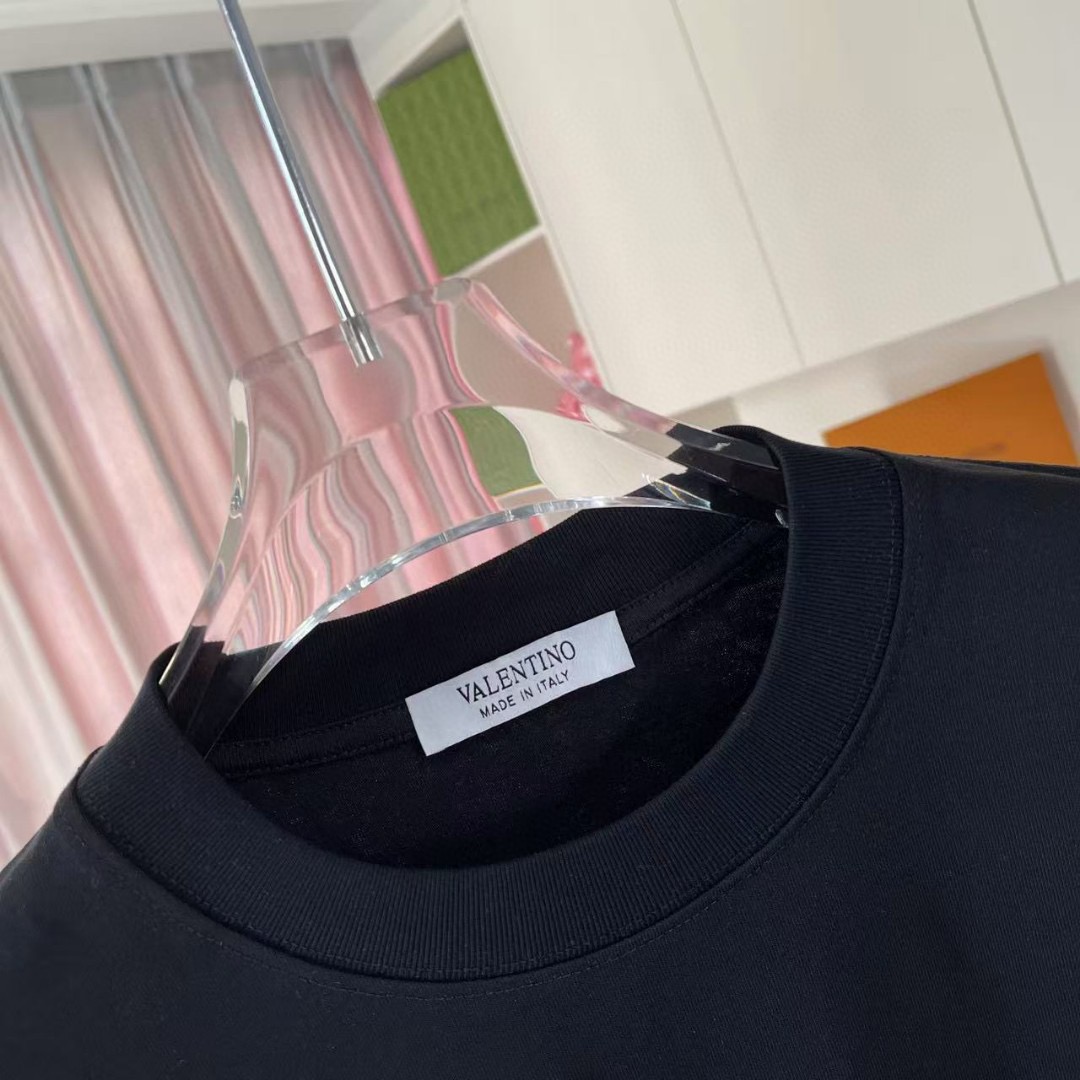 Valentino VALENTIN*华伦2026夏季新款 个性字母logo印花 定制面料300g 短袖T恤
