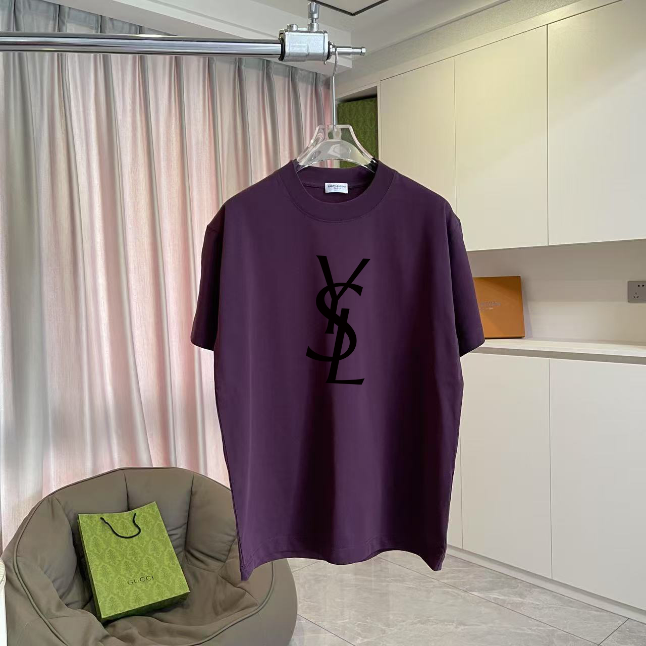 Saint Laurent YSL*圣罗兰2026夏季新款 个性字母logo印花 定制面料 300g 短袖t恤