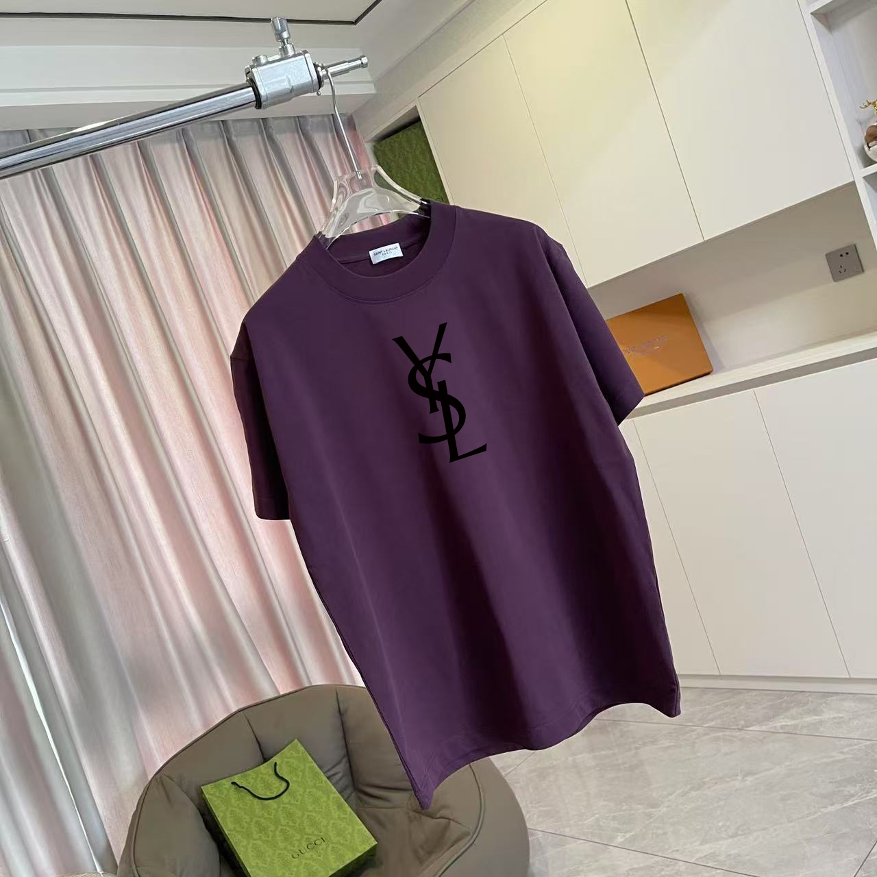 Saint Laurent YSL*圣罗兰2026夏季新款 个性字母logo印花 定制面料 300g 短袖t恤