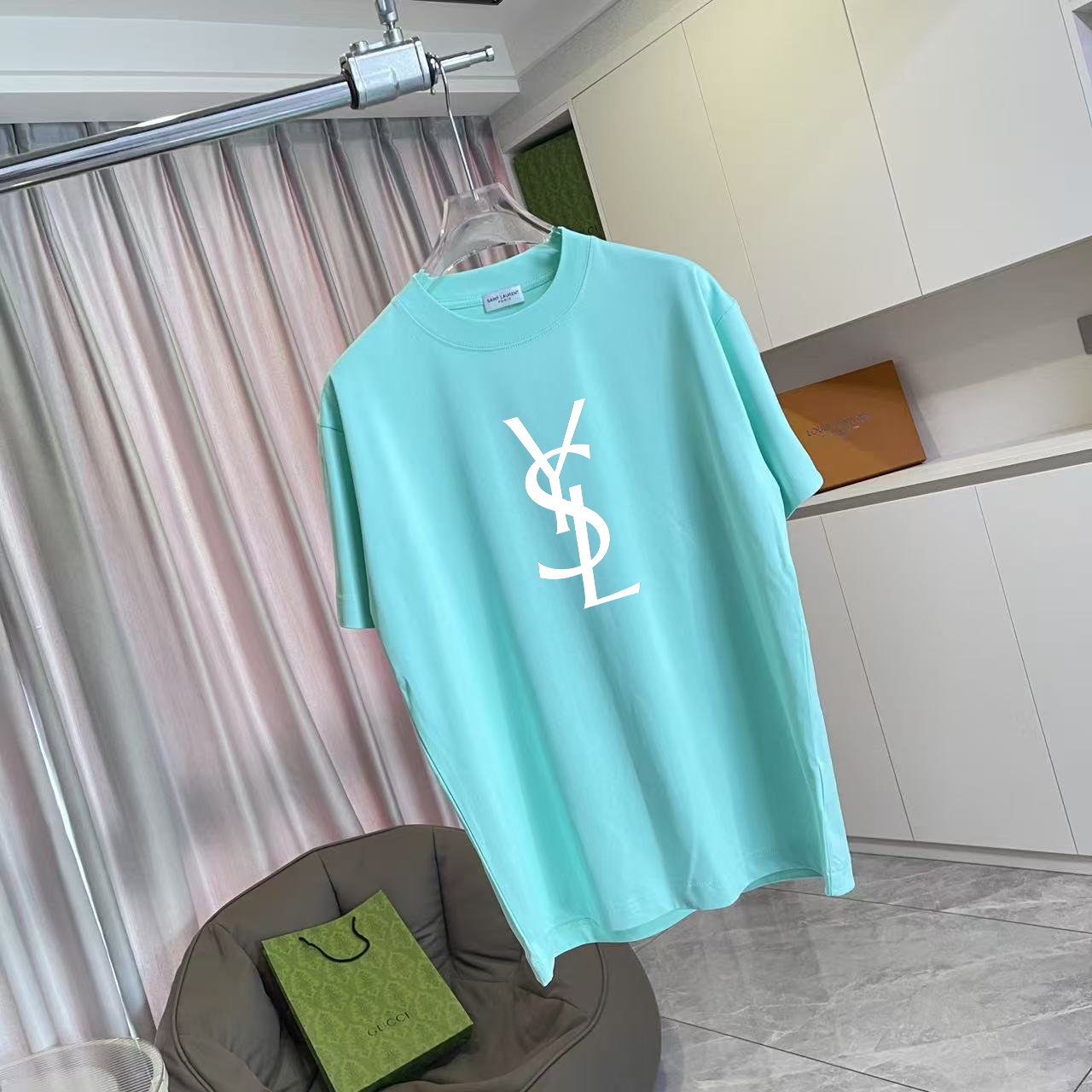 Saint Laurent YSL*圣罗兰2026夏季新款 个性字母logo印花 定制面料 300g 短袖t恤