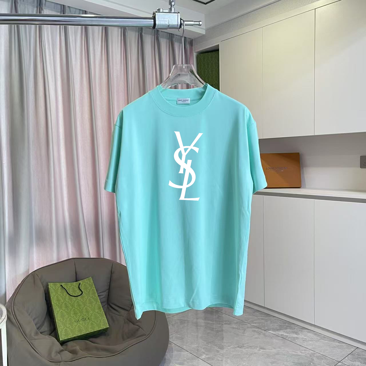 Saint Laurent YSL*圣罗兰2026夏季新款 个性字母logo印花 定制面料 300g 短袖t恤