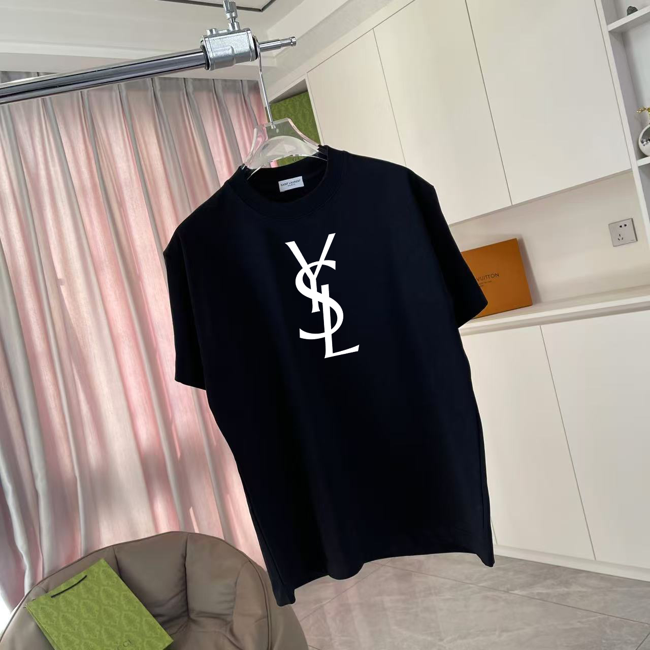 Saint Laurent YSL*圣罗兰2026夏季新款 个性字母logo印花 定制面料 300g 短袖t恤