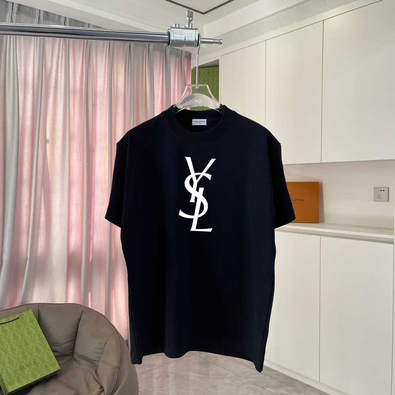Saint Laurent YSL*圣罗兰2026夏季新款 个性字母logo印花 定制面料 300g 短袖t恤