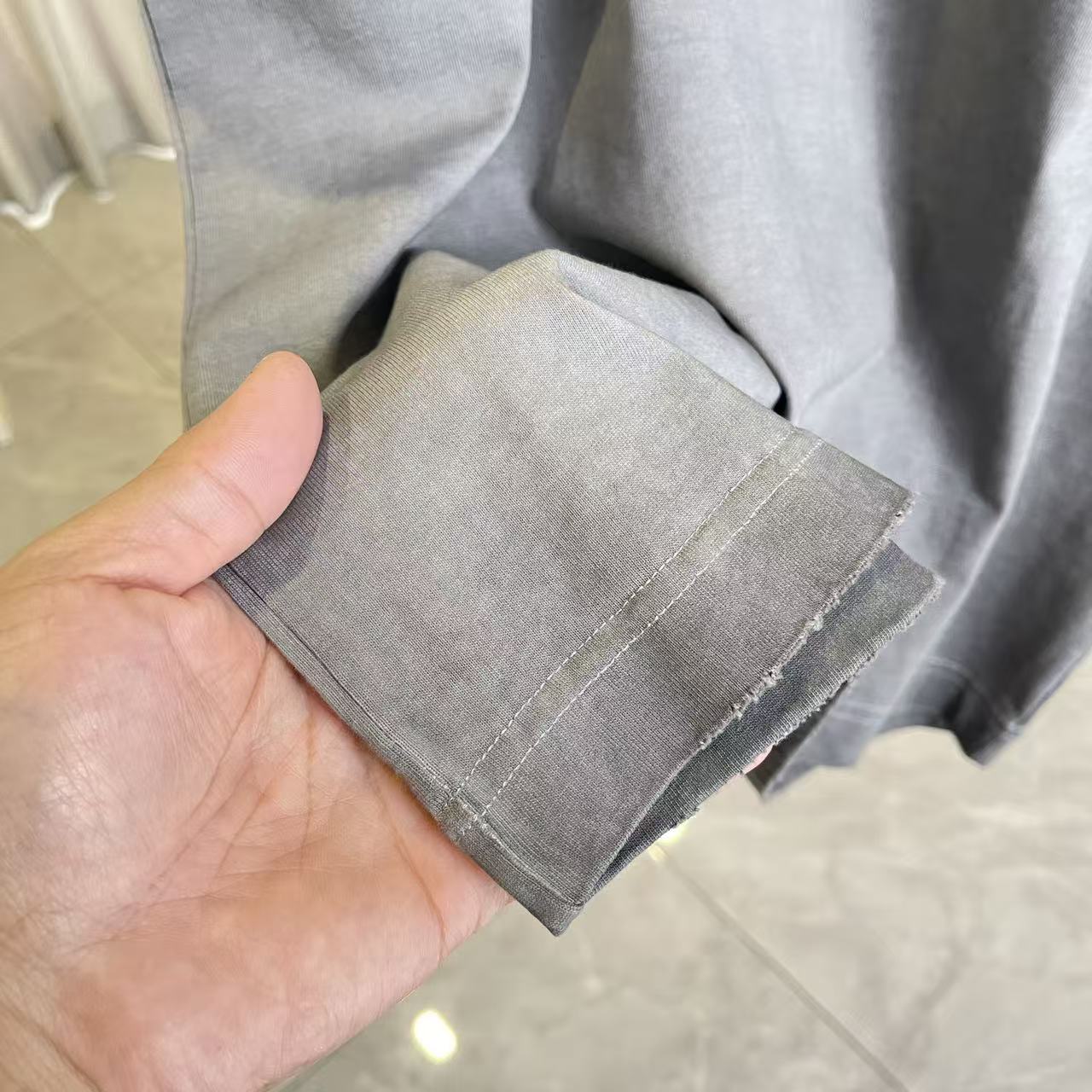 Balenciaga BALENCI*GA 巴黎2026夏季新款 洗水做旧磨破 个性字母logo 定制面料320g 短袖T恤