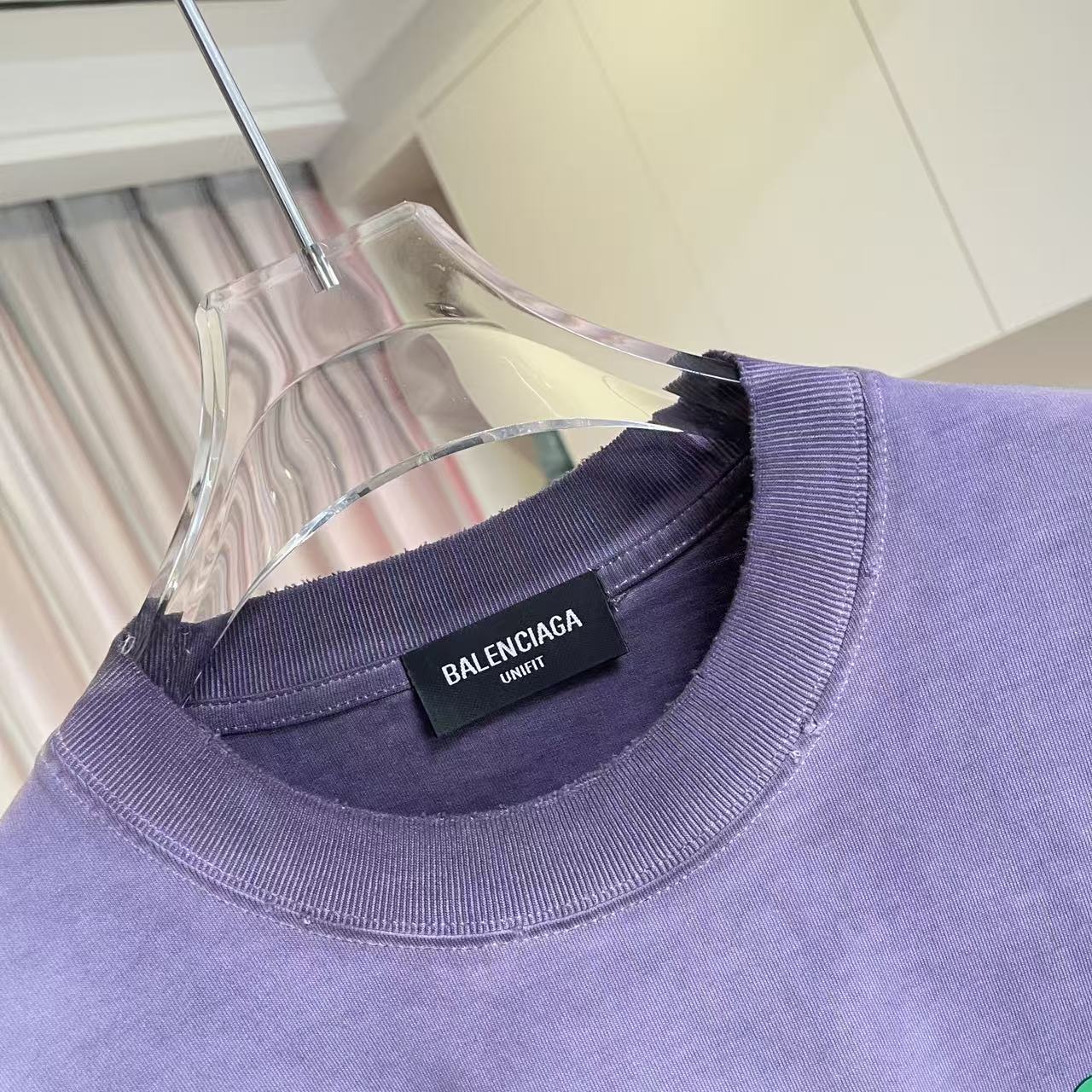 Balenciaga BALENCI*GA 巴黎2026夏季新款 洗水做旧磨破 个性字母logo 定制面料320g 短袖T恤