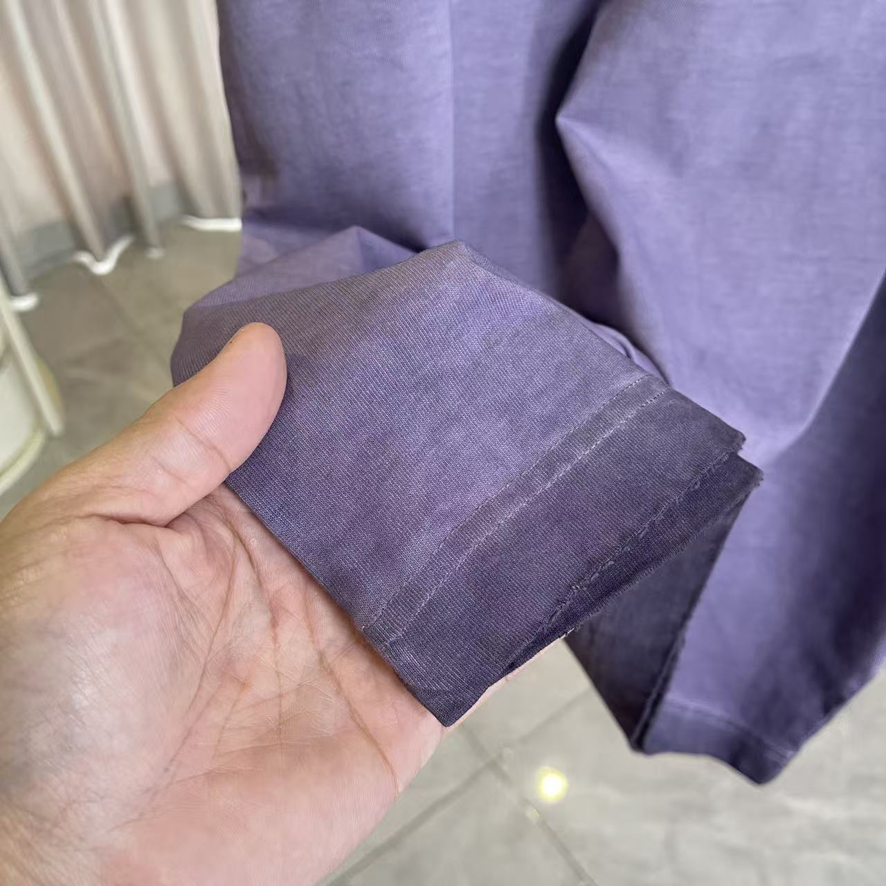 Balenciaga BALENCI*GA 巴黎2026夏季新款 洗水做旧磨破 个性字母logo 定制面料320g 短袖T恤