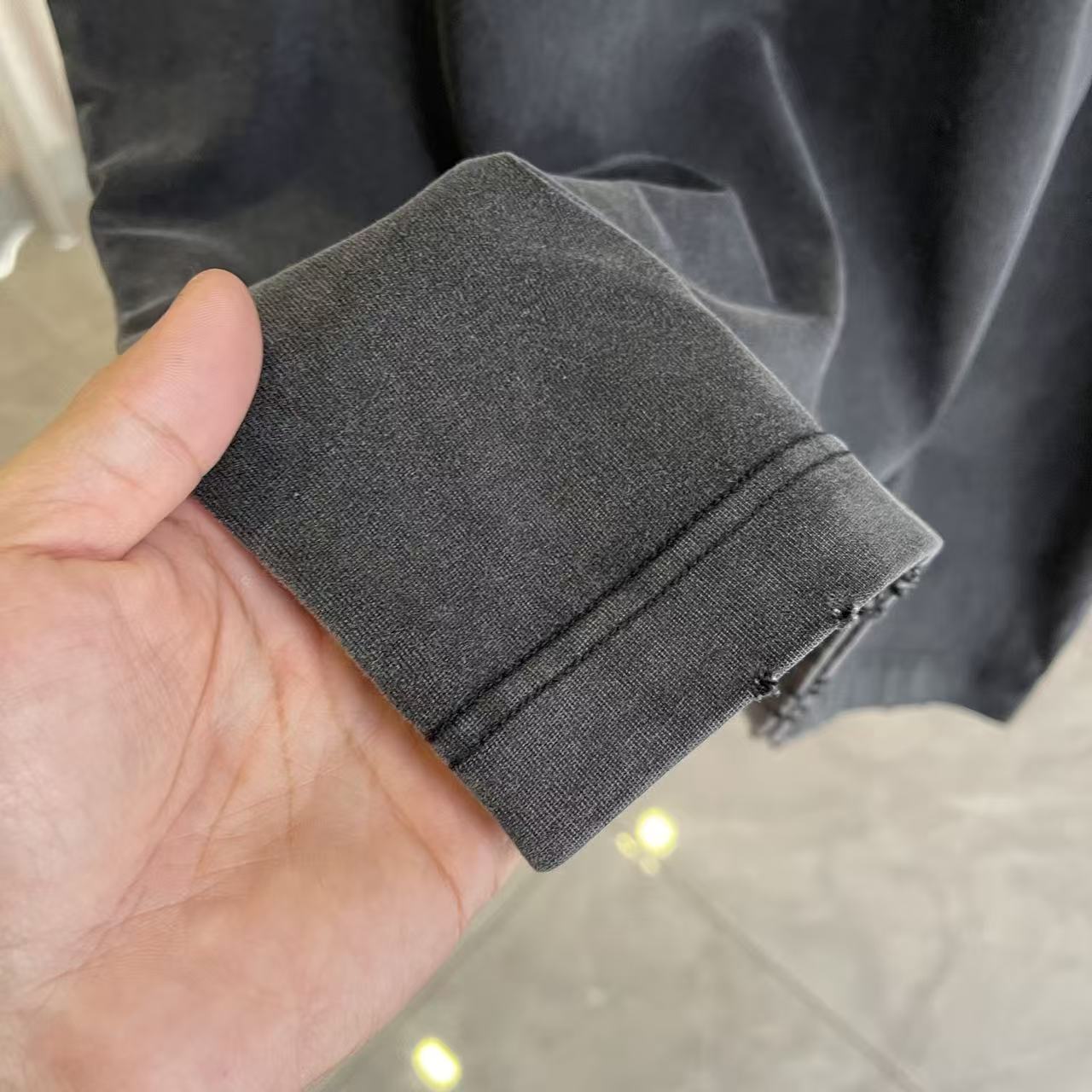 Balenciaga BALENCI*GA 巴黎2026夏季新款 洗水做旧磨破 个性字母logo 定制面料320g 短袖T恤