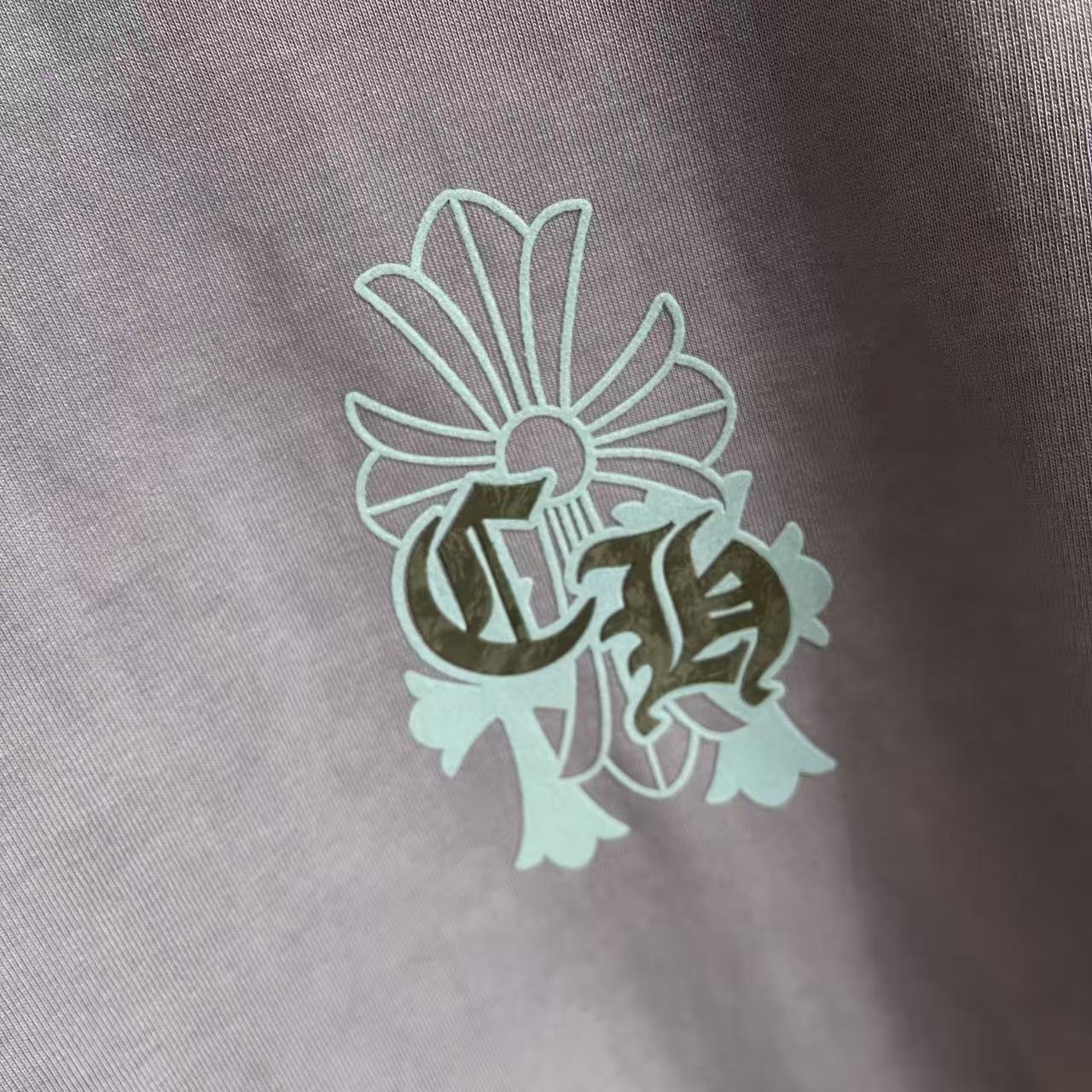 Chrome Hearts ch克罗*2026夏季新款 洗水做旧磨破 梵文马蹄十字架 短袖t恤 定制面料320g