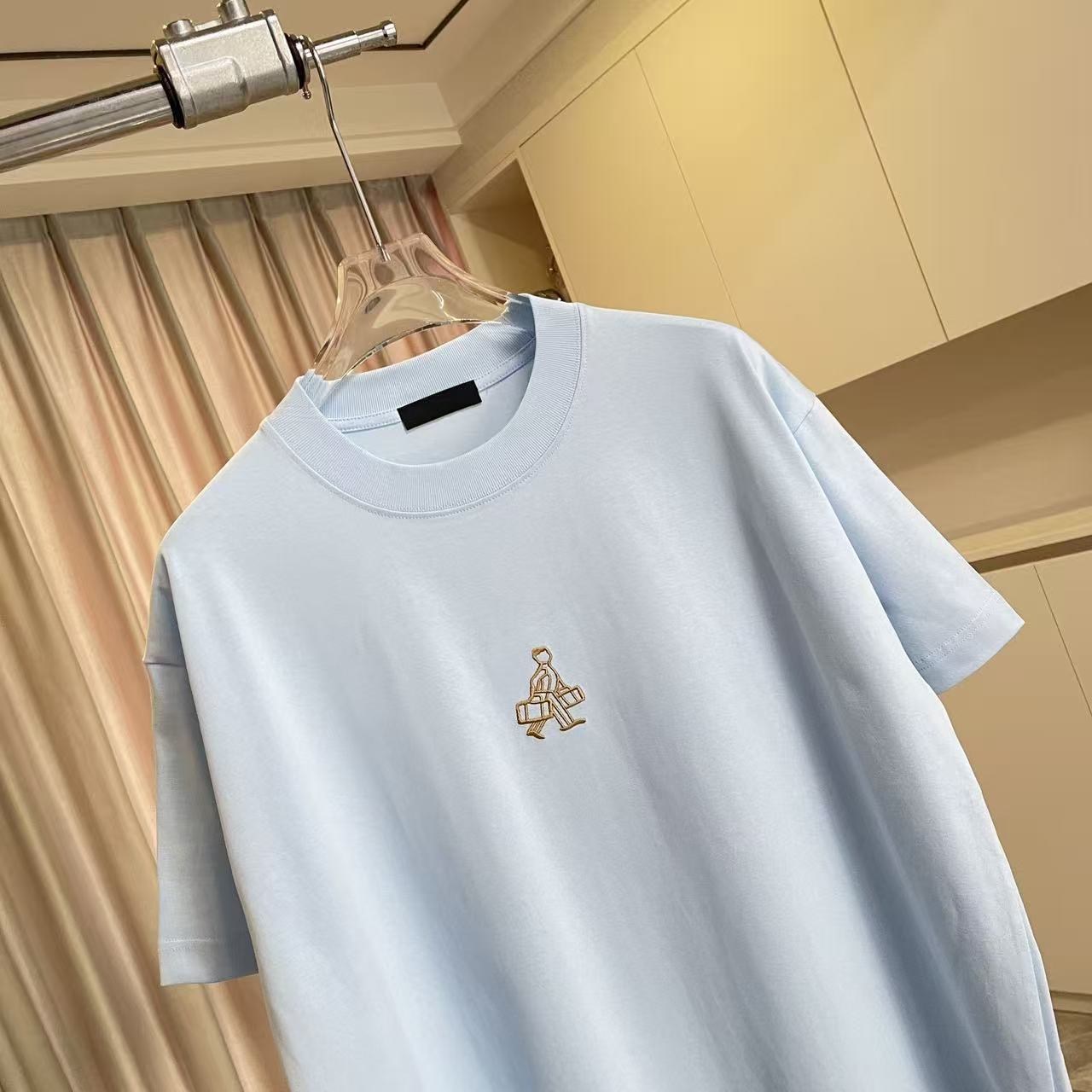 Prada PRAD*普拉达2026夏季新款 个性字母logo绣花 定制面料300g 短袖t恤