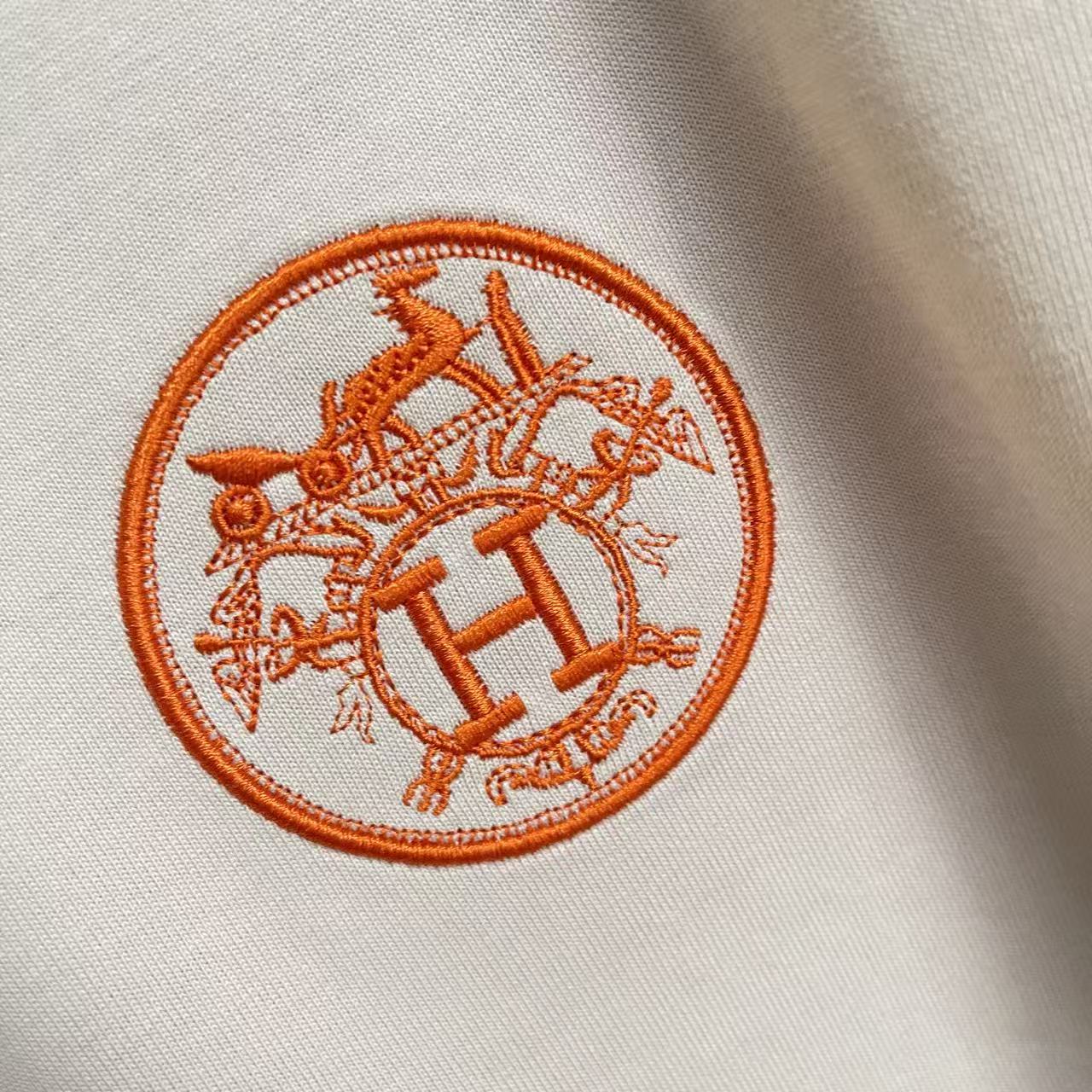 Hermès Herme*爱马仕2026夏季新款 个性logo绣花 定制面料300g 短袖T恤