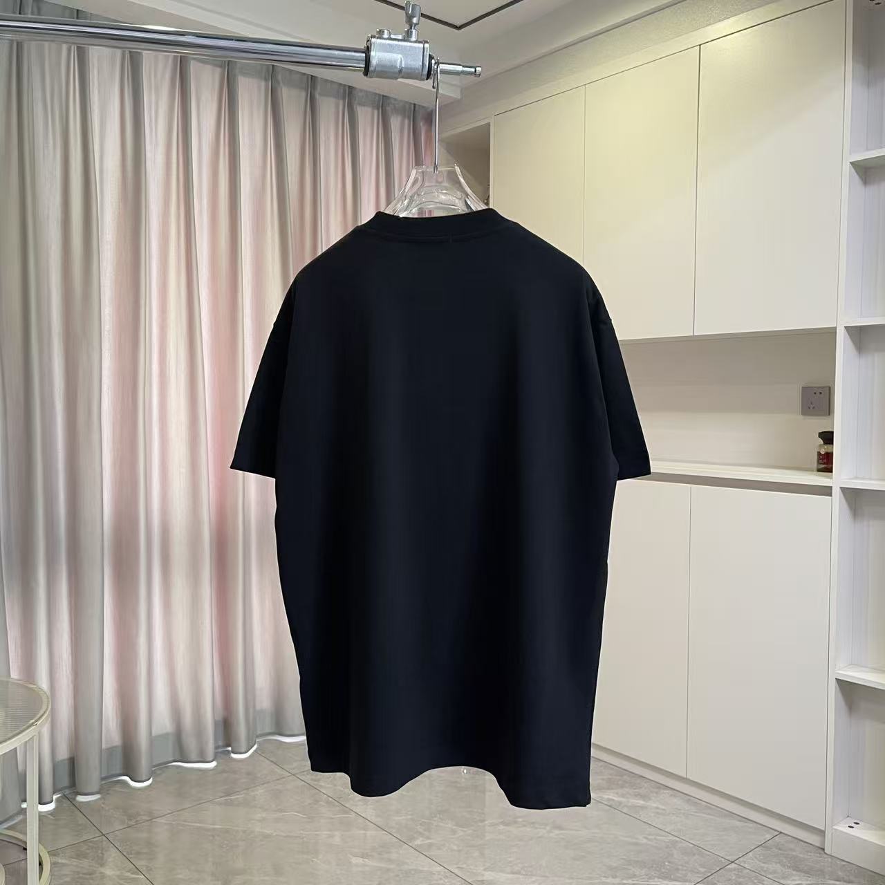 Hermès Herme*爱马仕2026夏季新款 个性logo绣花 定制面料300g 短袖T恤