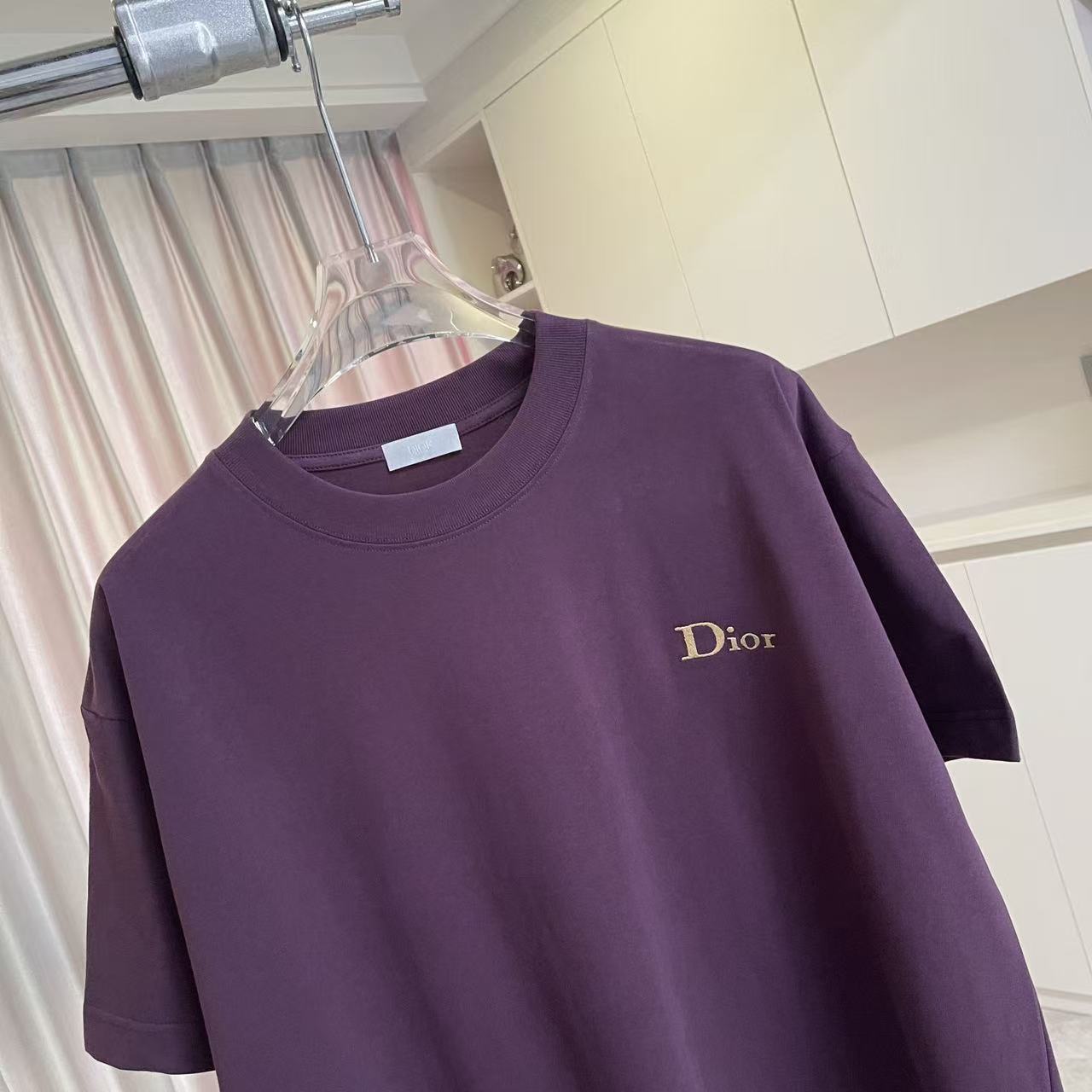 Dior Dio 迪奥2026夏季新款 个性字母logo绣花 短袖T恤 定制面料300g