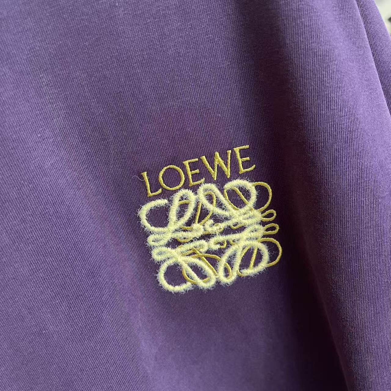 Loewe Loew*2026夏季新款 个性字母logo绣花 定制面料300g 短袖t恤