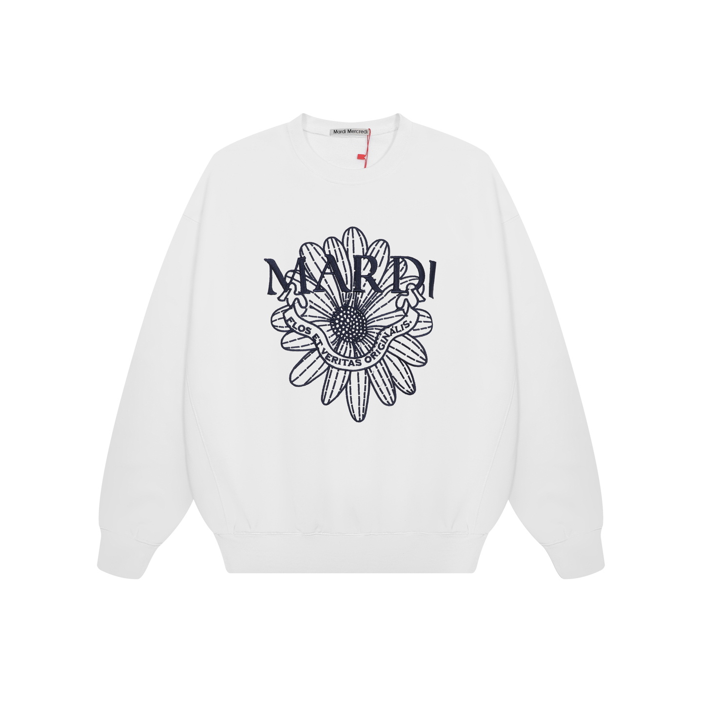 Mardi Mercredi Sweatshirt: Chic Daisy Embroidery, Korean Style Top