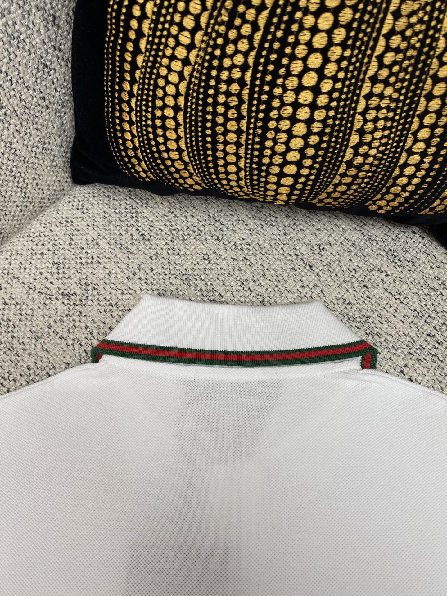 Gucci Men's White Polo Shirt with Embroidered Logo and Striped Trim 9 i1756976666844 7539 0 8