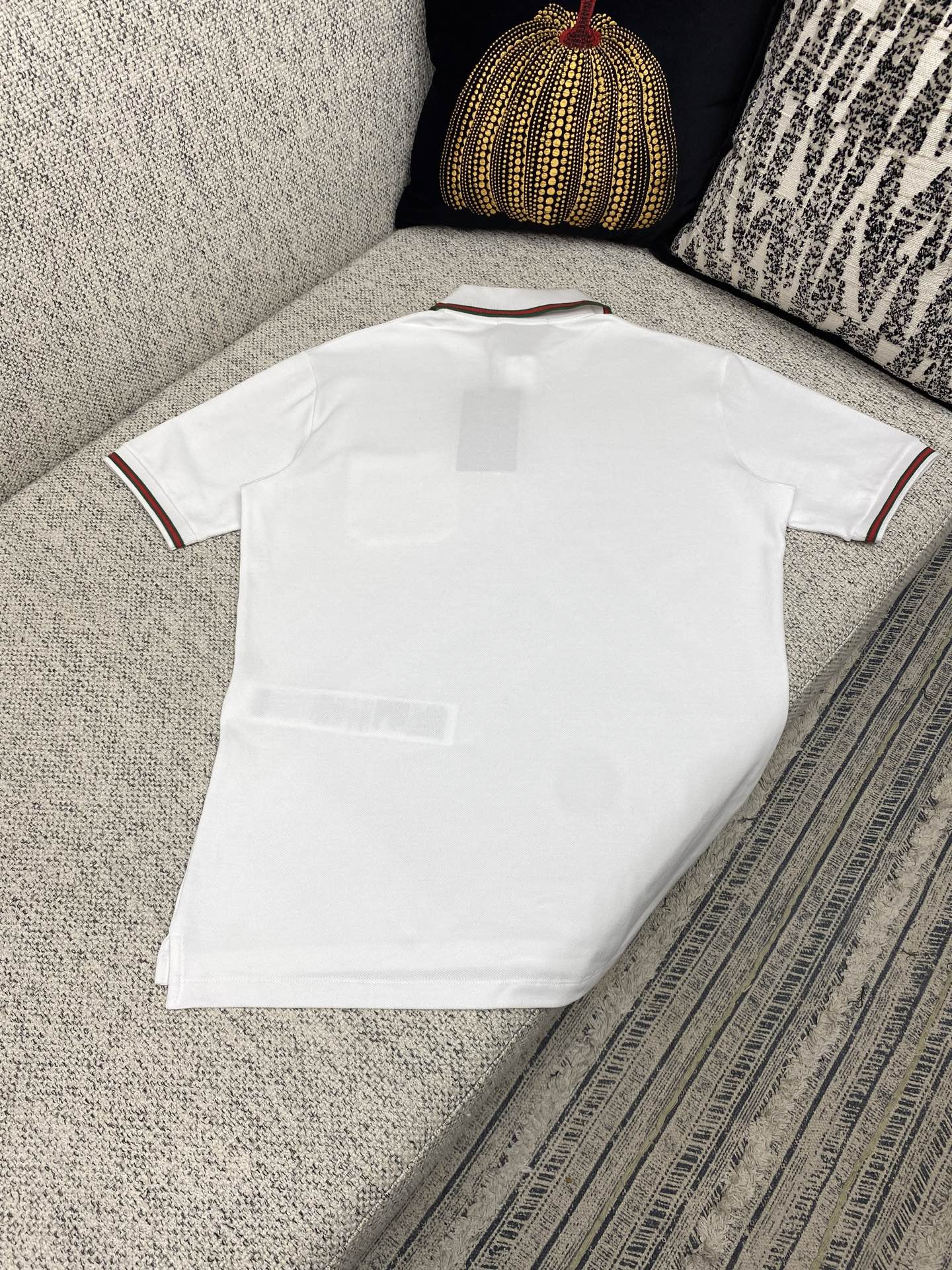 Gucci Men's White Polo Shirt with Embroidered Logo and Striped Trim 2 i1756976666890 3308 0 7