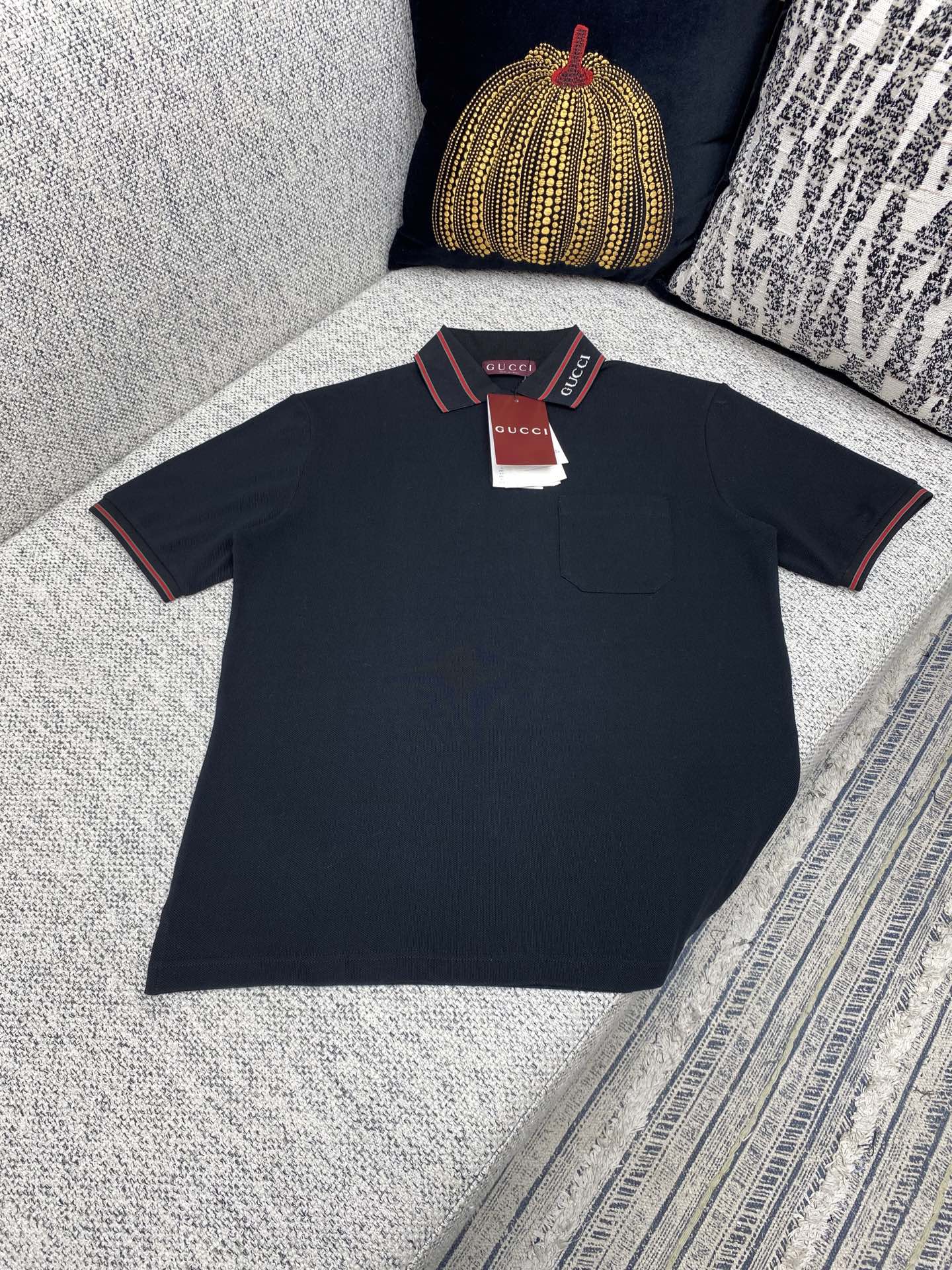G Classic Stripe Trim Polo Shirt, Short Sleeve Cotton Top for Men 2 i1756976750682 9943 0 0