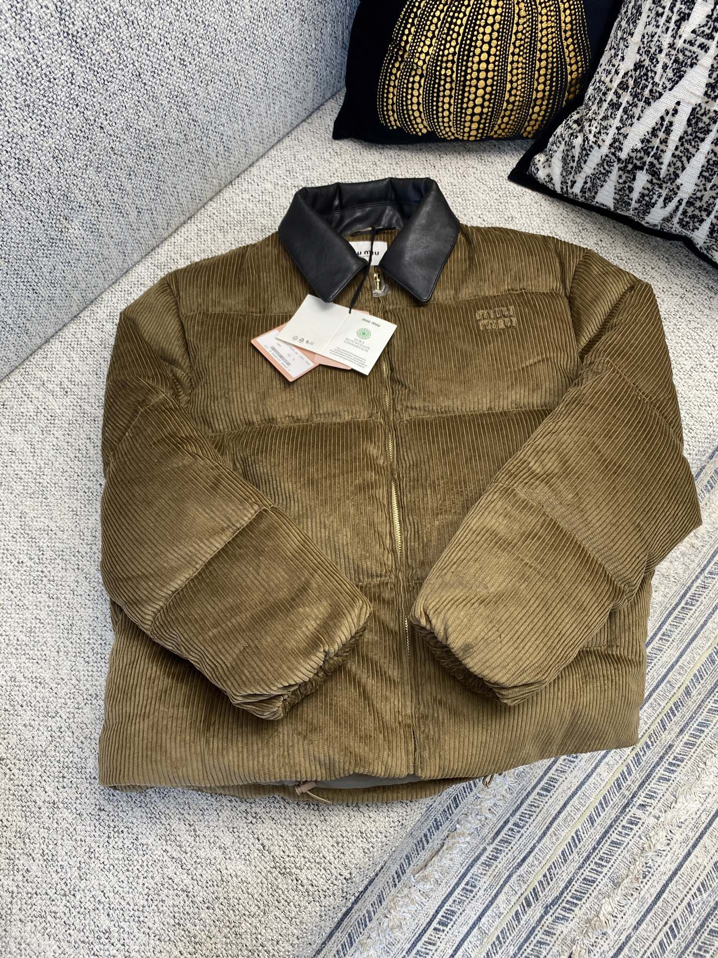 Miu Miu Corduroy and Nappa Leather Down Jacket - Striped Design 1 i1758695571529 9049 0 0