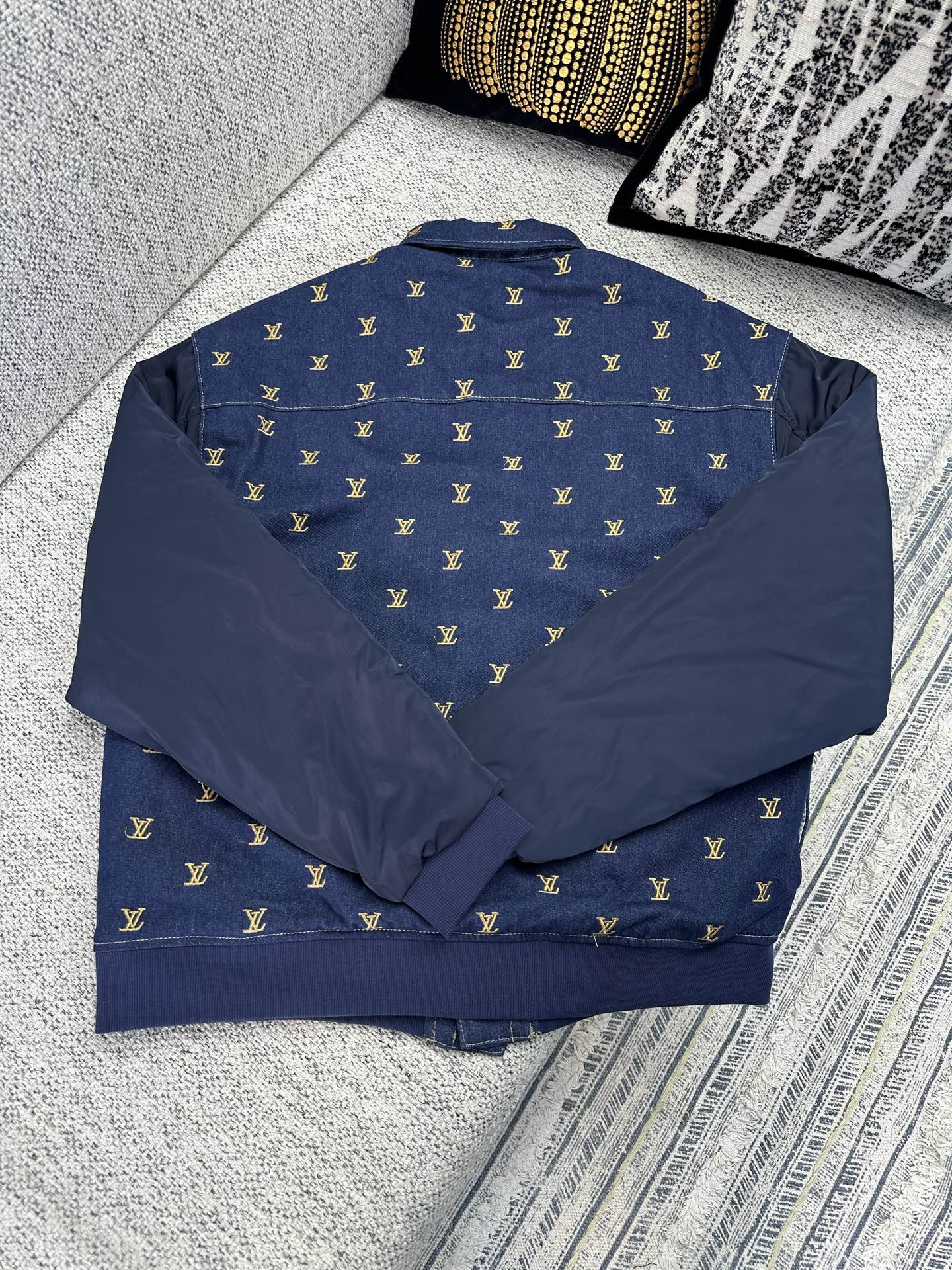 Louis Vuitton Upcycled Denim Baseball Jacket - Embroidered Blason Motif 3 i1761197363950 9160 0 7