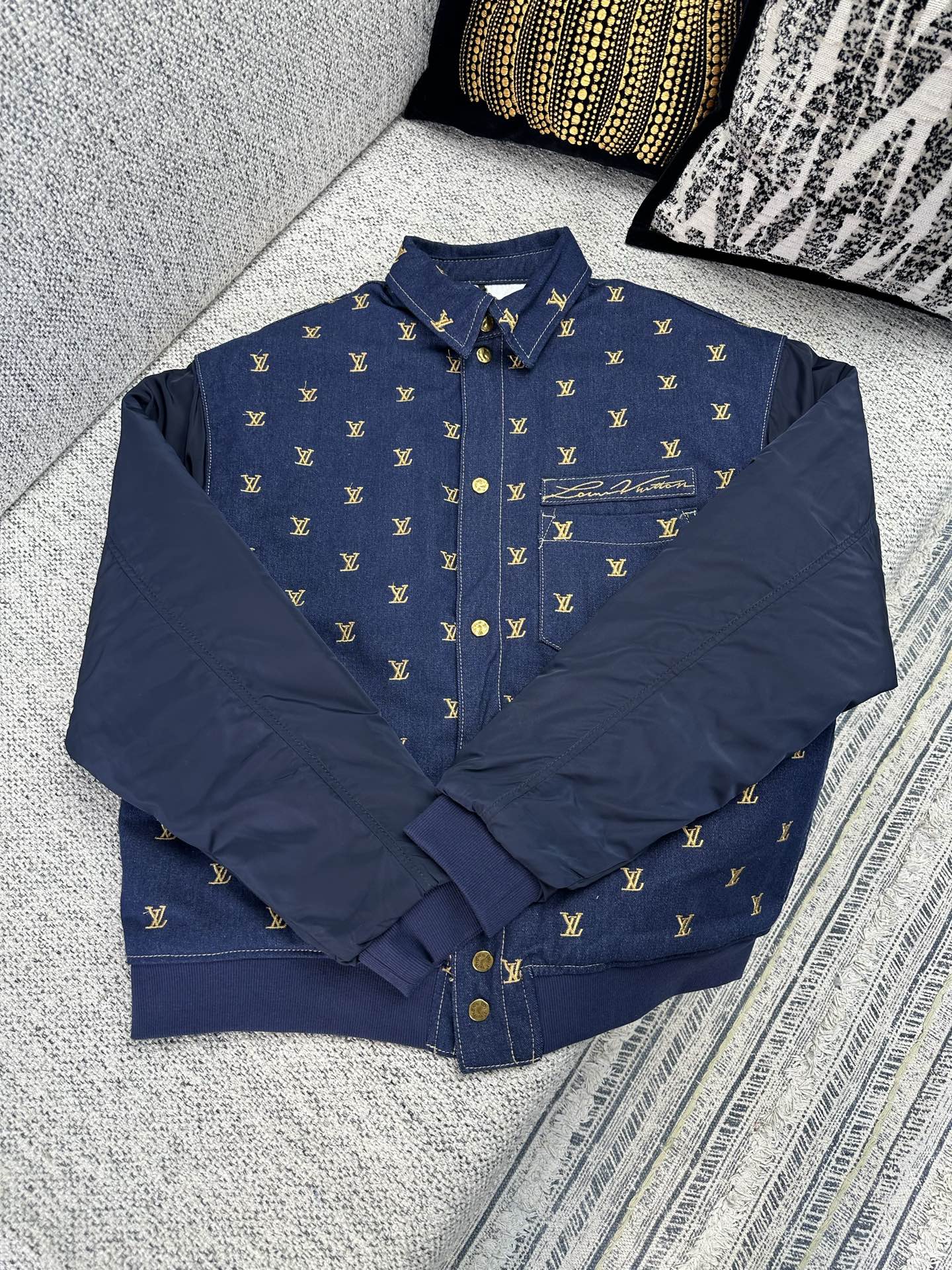 Louis Vuitton Upcycled Denim Baseball Jacket - Embroidered Blason Motif 2 i1761197363974 7950 0 0