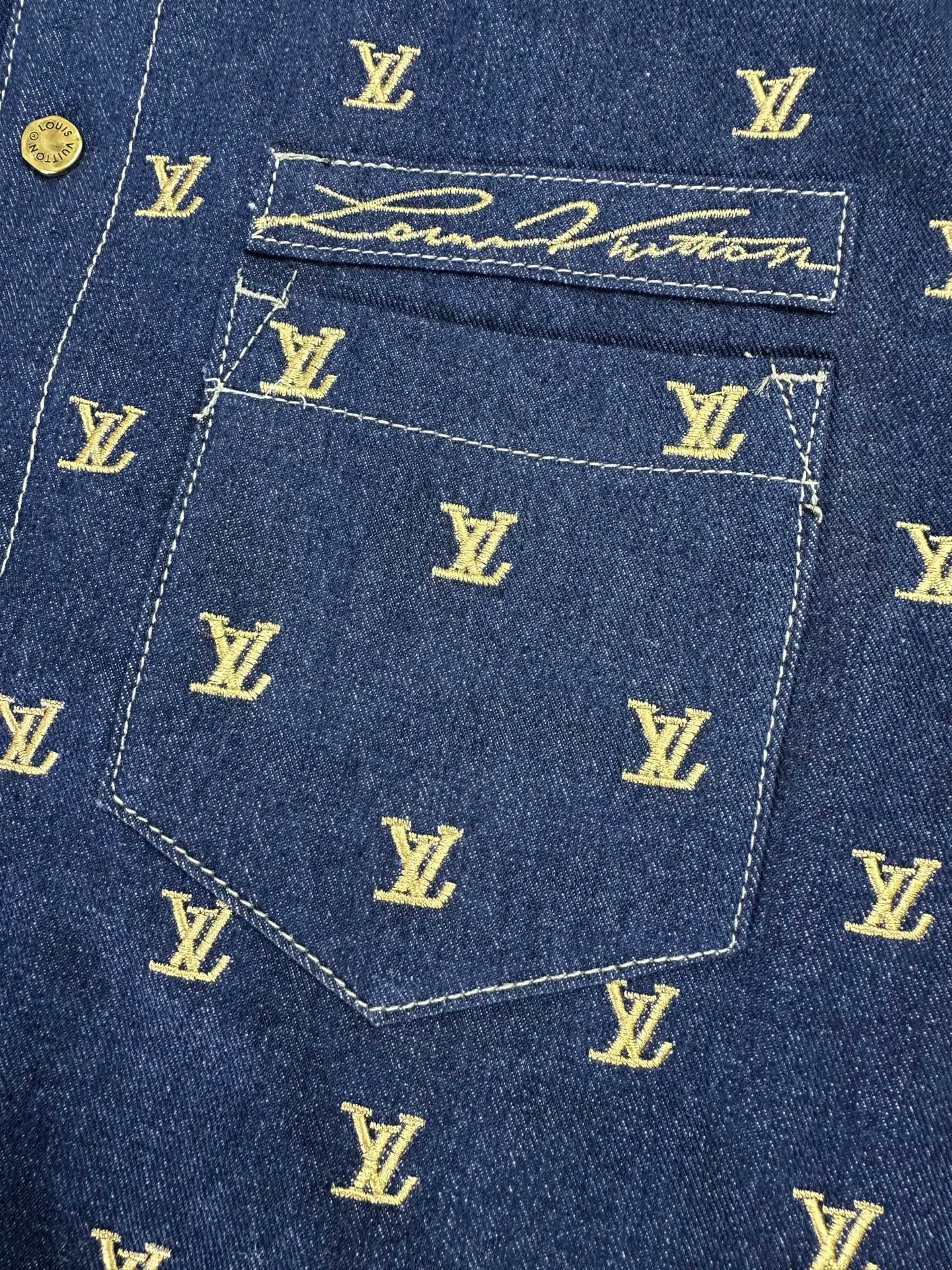 Louis Vuitton Upcycled Denim Baseball Jacket - Embroidered Blason Motif 5 i1761197364895 614 0 2