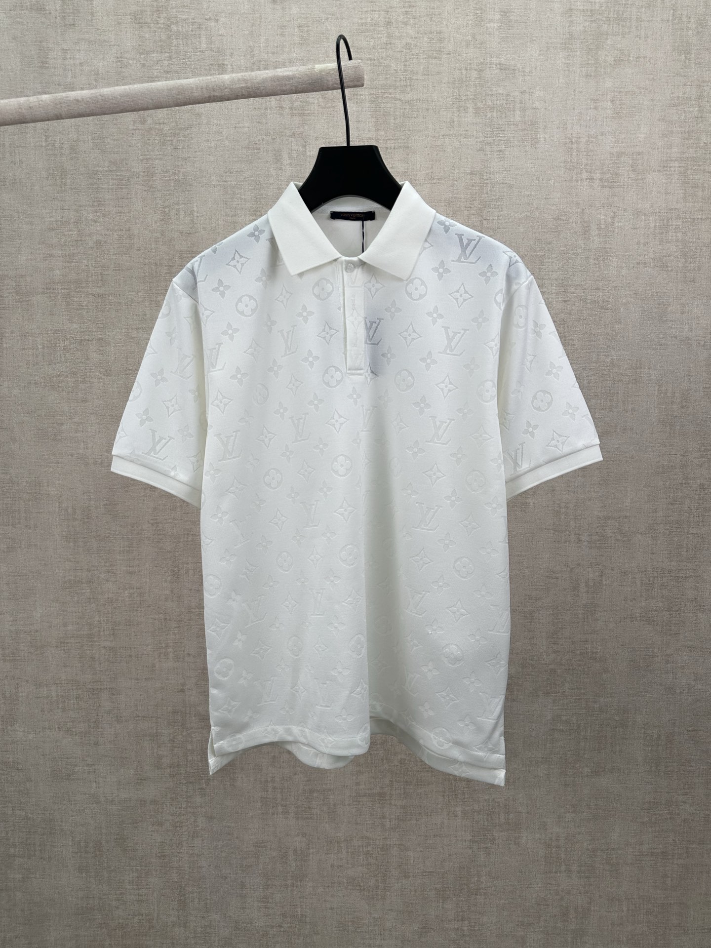P130 驴家 26ss Nuevo polo de cuello cuadrado con botones y estampado completo, manga corta, versión alta. Tallas: S. M. L…