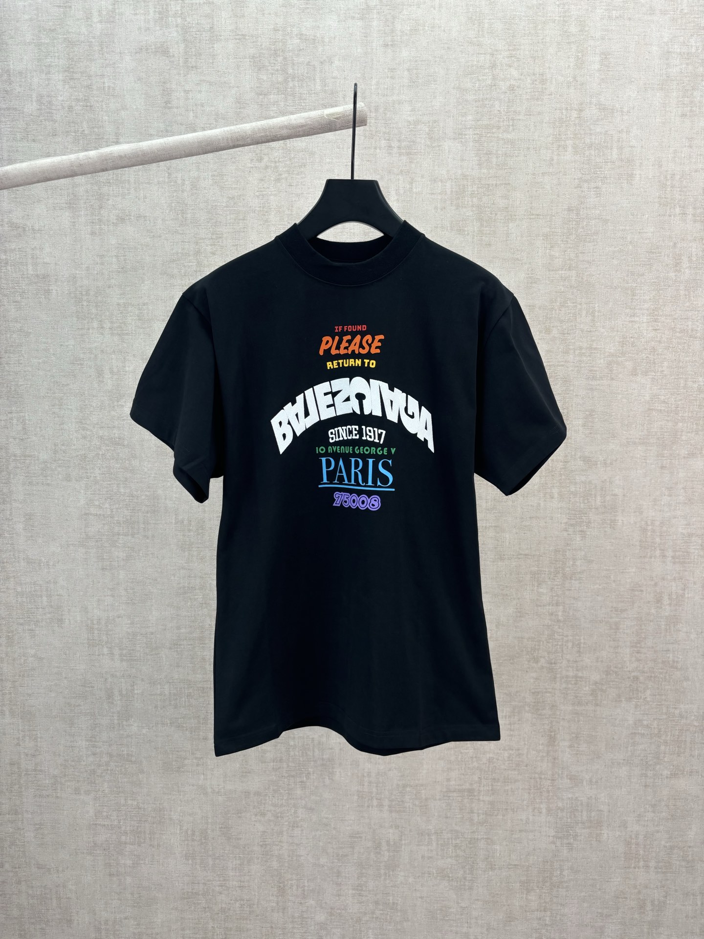 P120 París 26ss nueva camiseta de manga corta con cuello redondo y letras bordadas, corte holgado, unisex. Tallas: S. M…