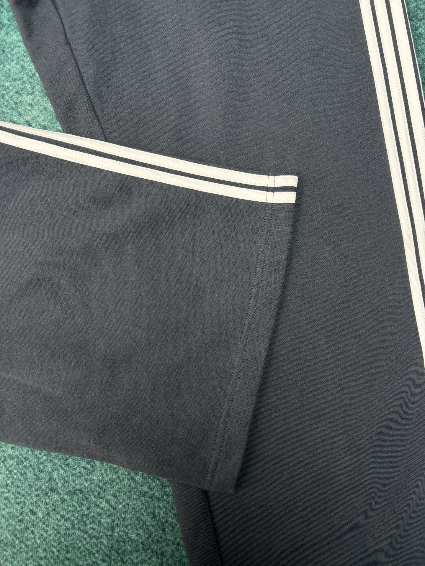 Balenciaga 26ss新款 巴黎世家 条纹Logo松紧直筒 休闲裤 常规版型 男款 蓝色