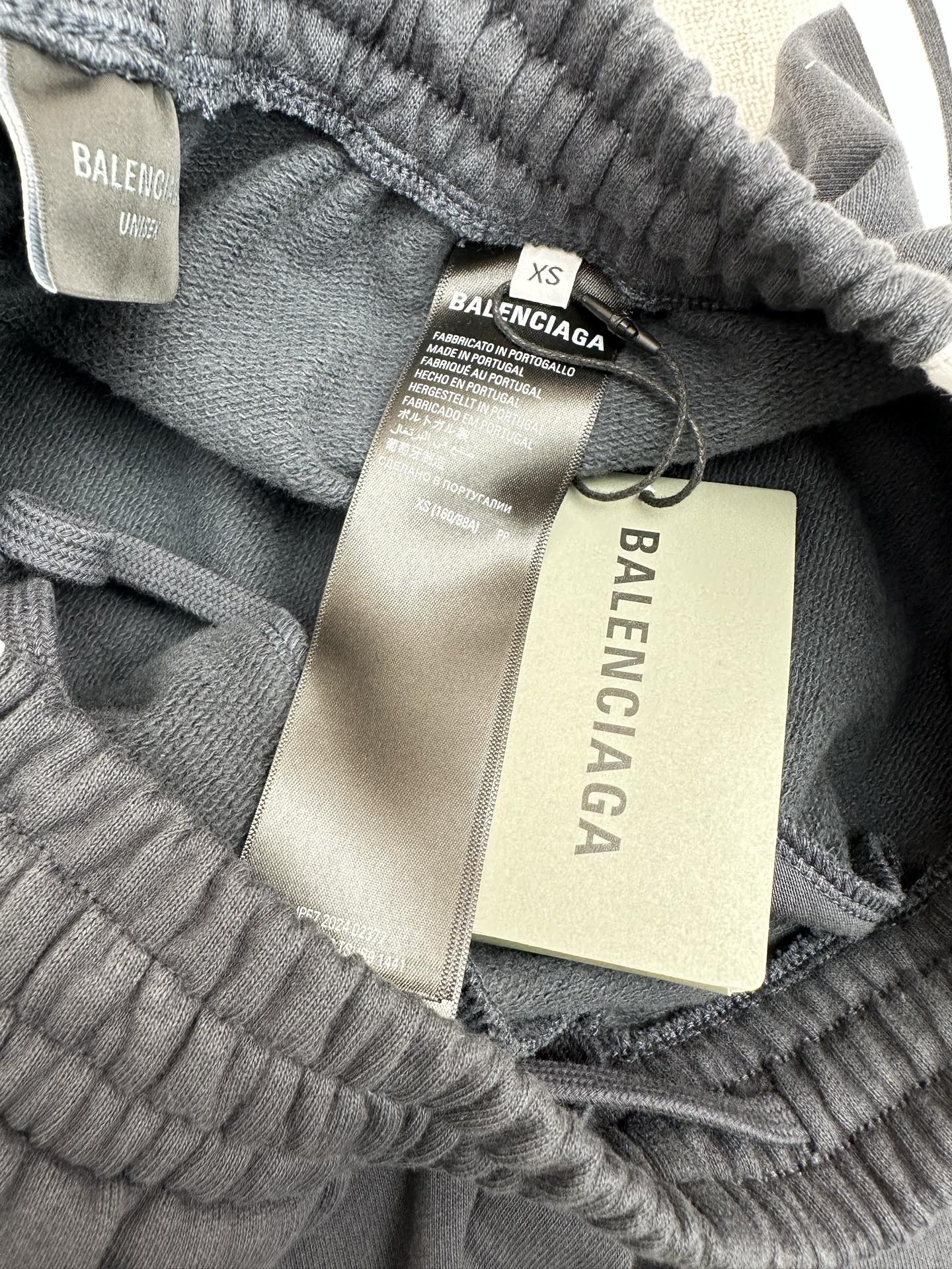 Balenciaga 26ss新款 巴黎世家 条纹Logo松紧直筒 休闲裤 常规版型 男款 蓝色