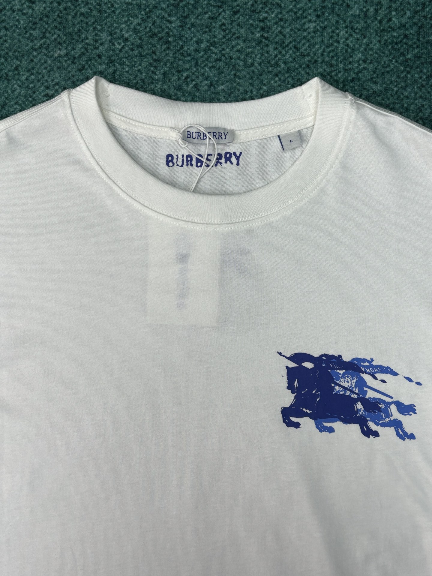 Burberry 巴宝莉 新款ss Logo印花圆领套头短袖 T恤 男款 粉笔白