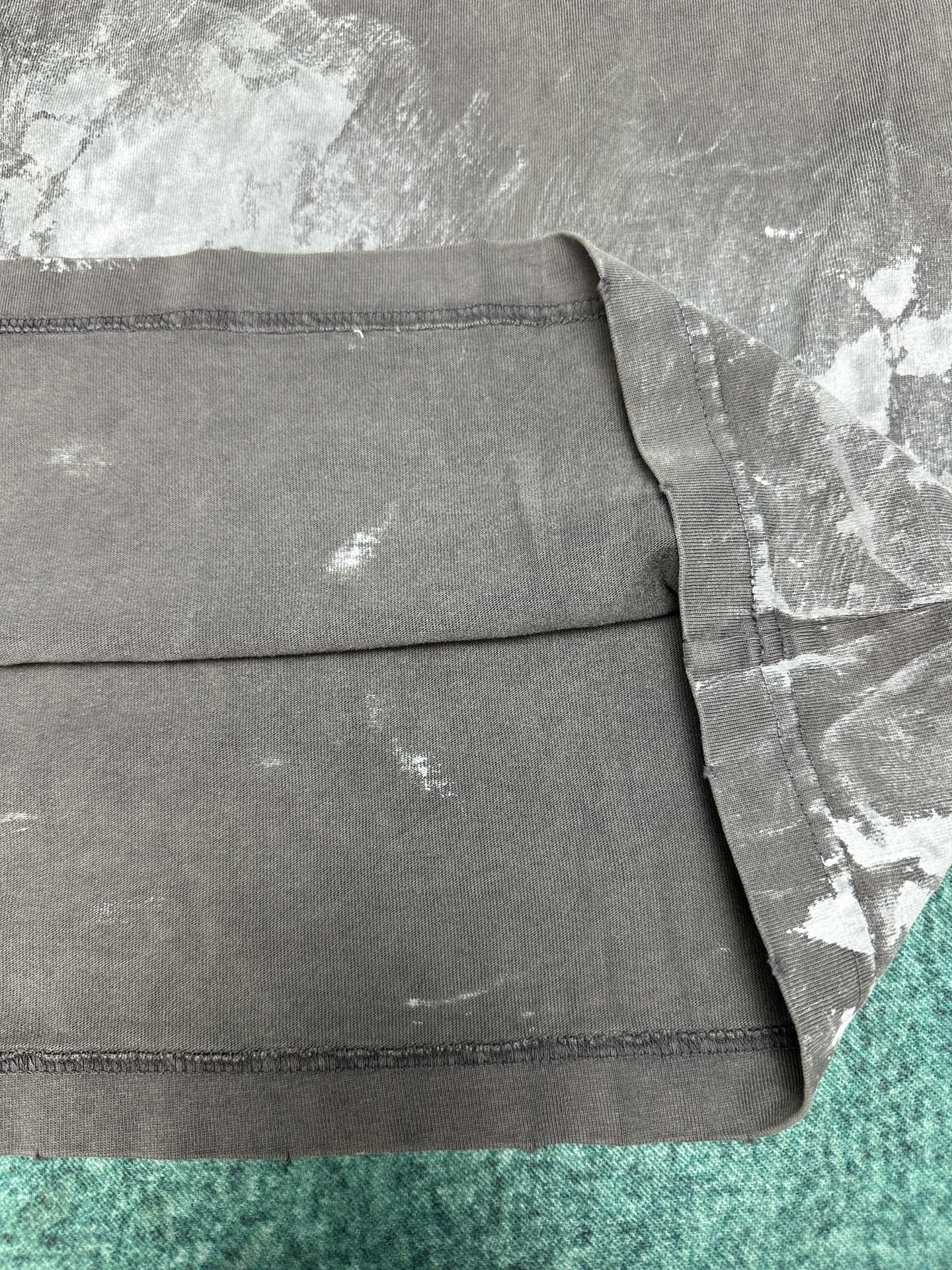 Balenciaga 巴黎 25ss春夏新款前后字母logo刺绣水洗做旧油漆泼墨涂鸦泥染T恤