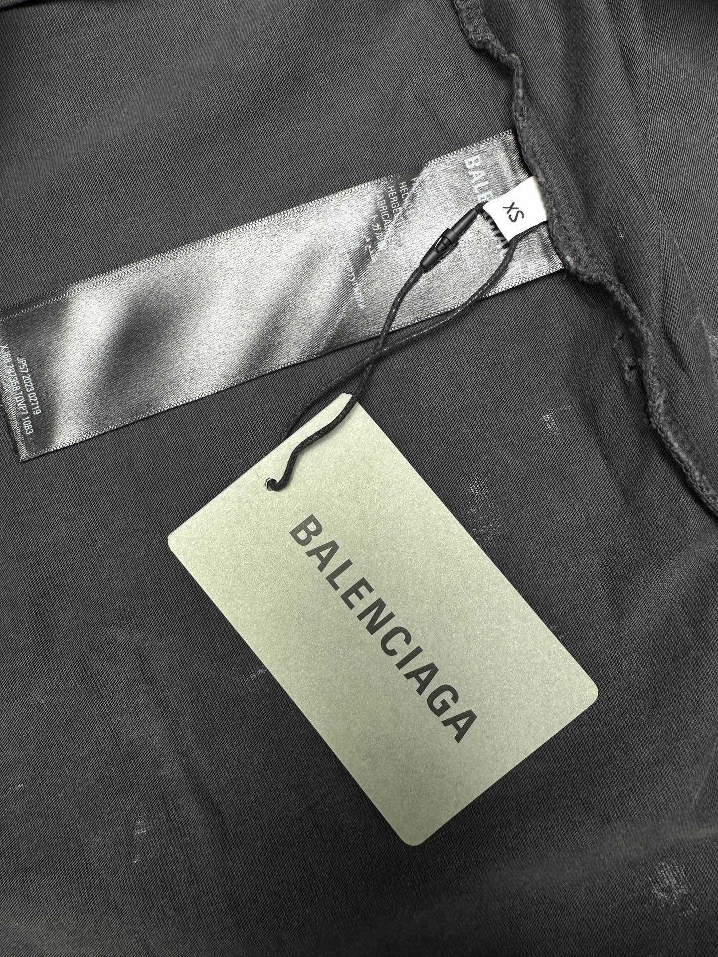 Balenciaga 巴黎 25ss春夏新款前后字母logo刺绣水洗做旧油漆泼墨涂鸦泥染T恤